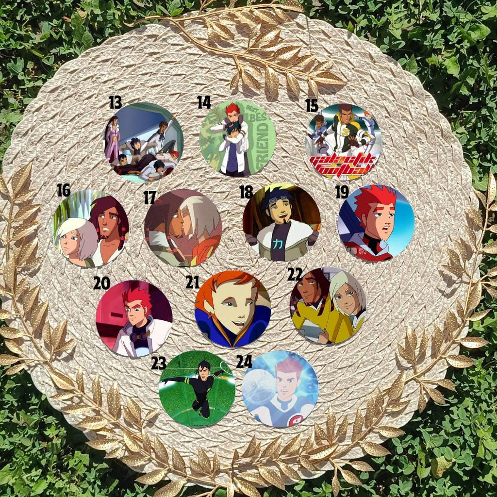 Galactik Football, D' Jok, Aarch, Ahito, Micro-Ice, Rocket, Tia, Thran, Mei, Snow Kids, Paradisian, Akillians | PINS, KEYCHAIN, MAGNET