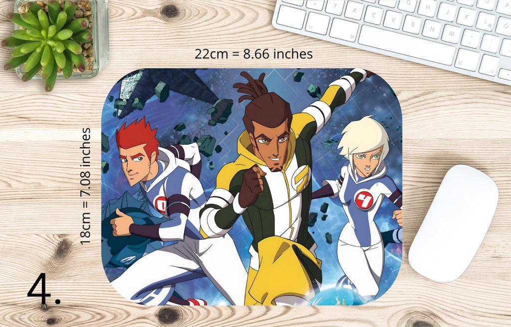 Galactik Football, D' Jok, Aarch, Ahito, Micro-Ice, Rocket, Tia, Thran, Mei, Snow Kids, Paradisian, Akillians | MAUSEPAD, Gaming Mouse Pad