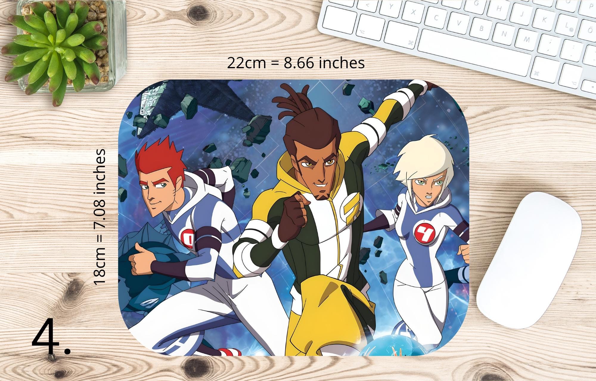 Galactik Football, D' Jok, Aarch, Ahito, Micro-Ice, Rocket, Tia, Thran, Mei, Snow Kids, Paradisian, Akillians | MAUSEPAD, Gaming Mouse Pad