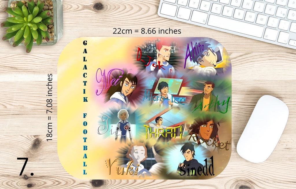 Galactik Football, D' Jok, Aarch, Ahito, Micro-Ice, Rocket, Tia, Thran, Mei, Snow Kids, Paradisian, Akillians | MAUSEPAD, Gaming Mouse Pad