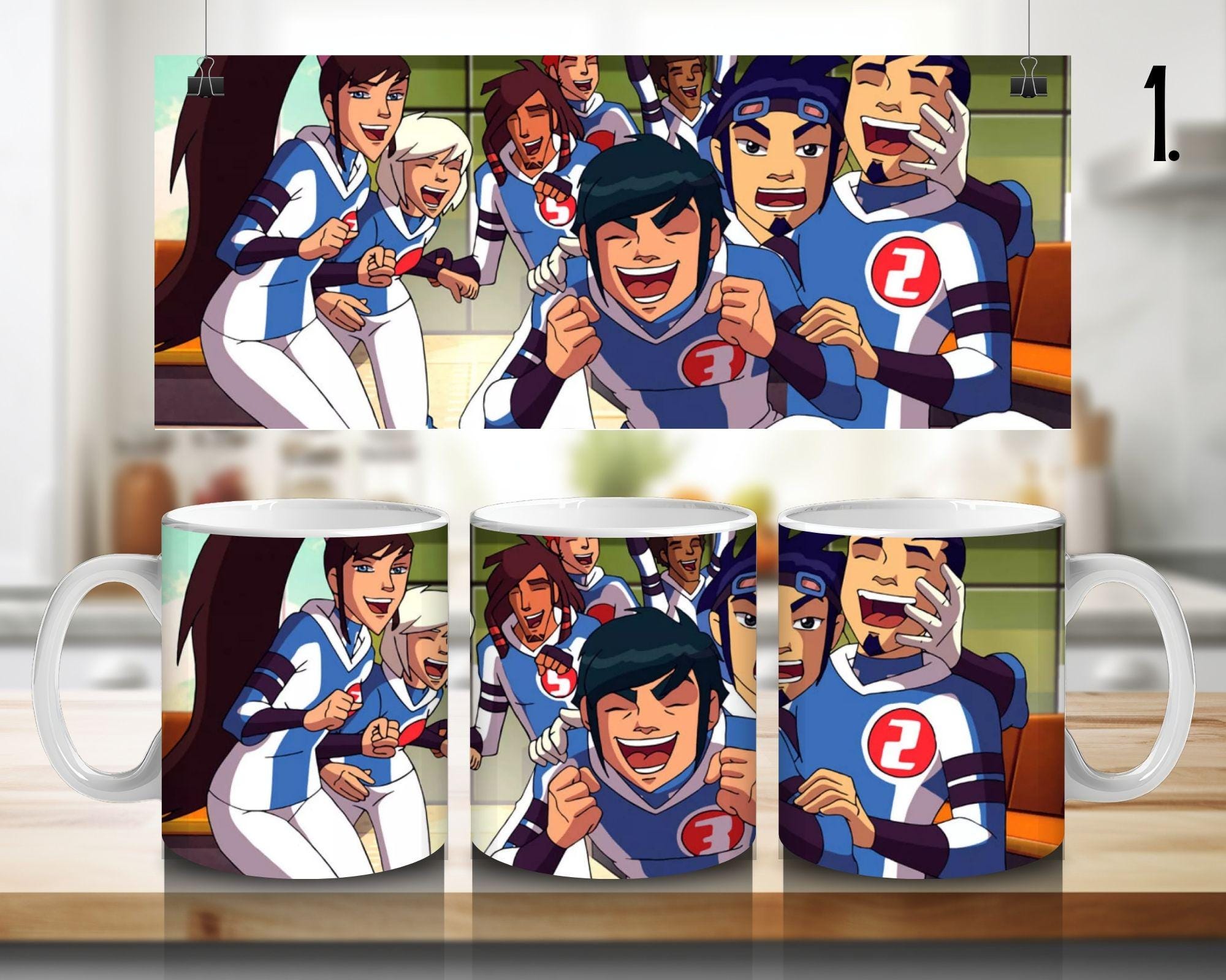 Galactik Football, D'Jok, Aarch, Ahito, Micro-Ice, Rocket, Tia, Thran, Mei, Snow Kids, Paradisian, Akillians  100% CERAMIC MUG, 11Oz = 330ml