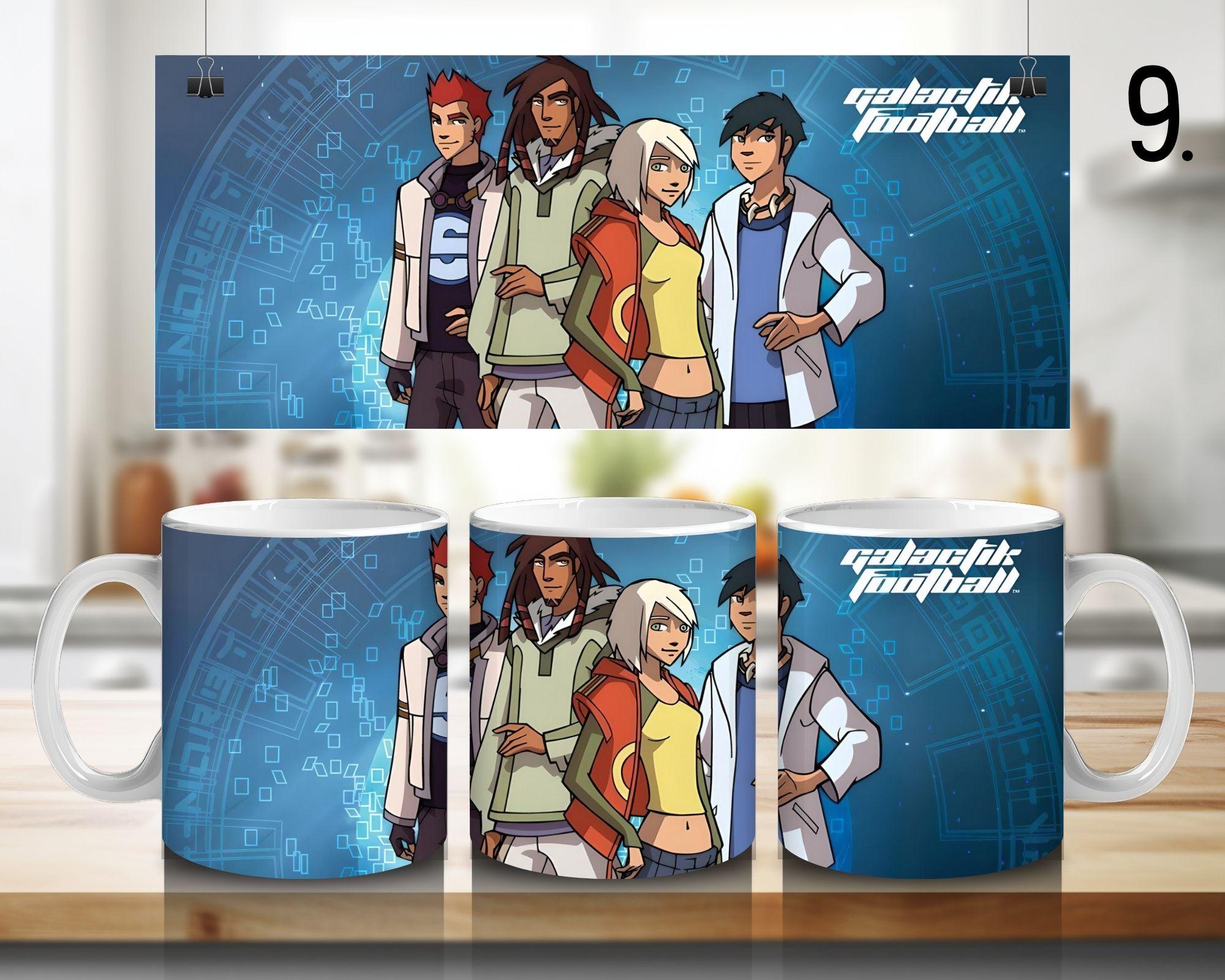 Galactik Football, D'Jok, Aarch, Ahito, Micro-Ice, Rocket, Tia, Thran, Mei, Snow Kids, Paradisian, Akillians  100% CERAMIC MUG, 11Oz = 330ml