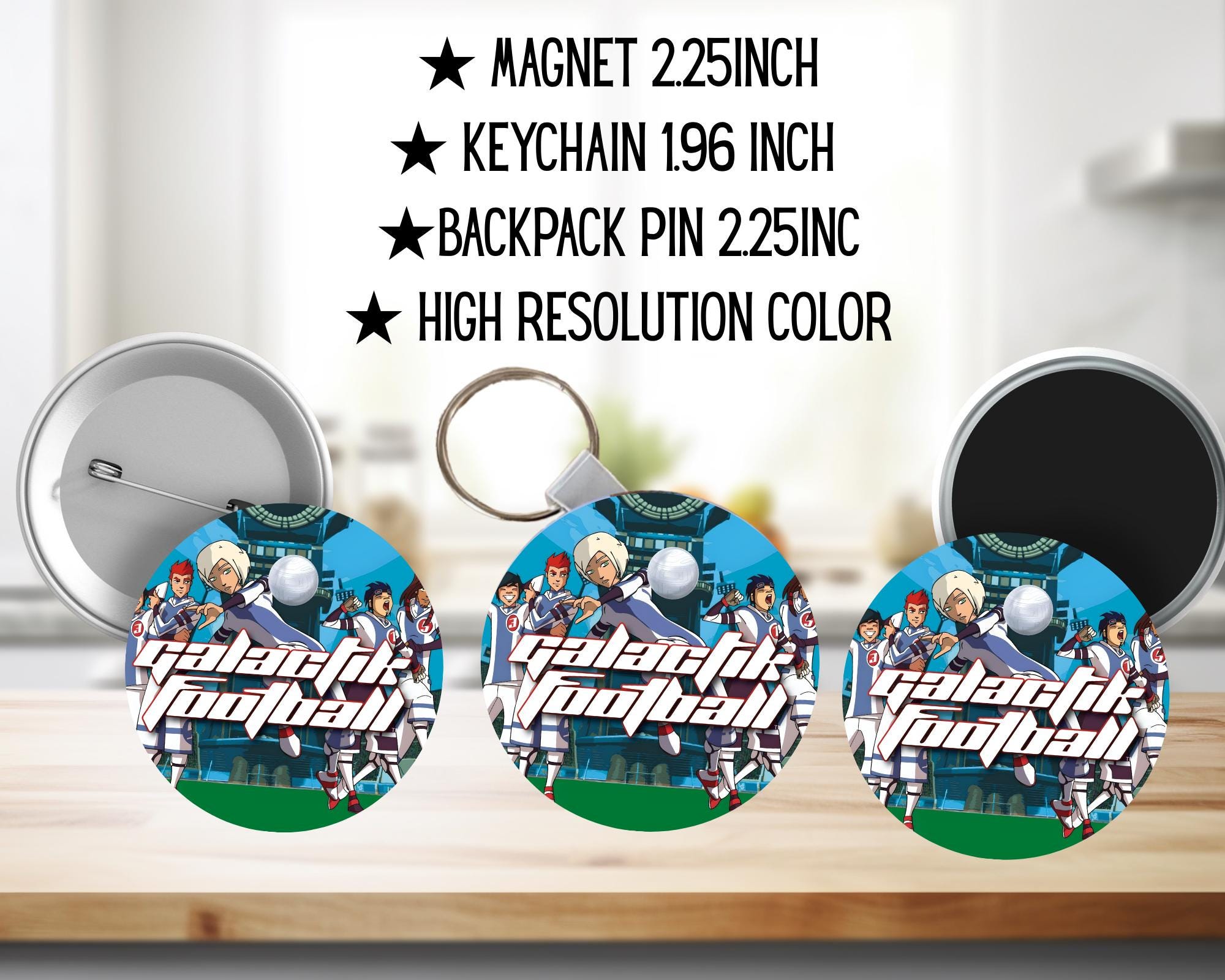 Galactik Football, D' Jok, Aarch, Ahito, Micro-Ice, Rocket, Tia, Thran, Mei, Snow Kids, Paradisian, Akillians | PINS, KEYCHAIN, MAGNET