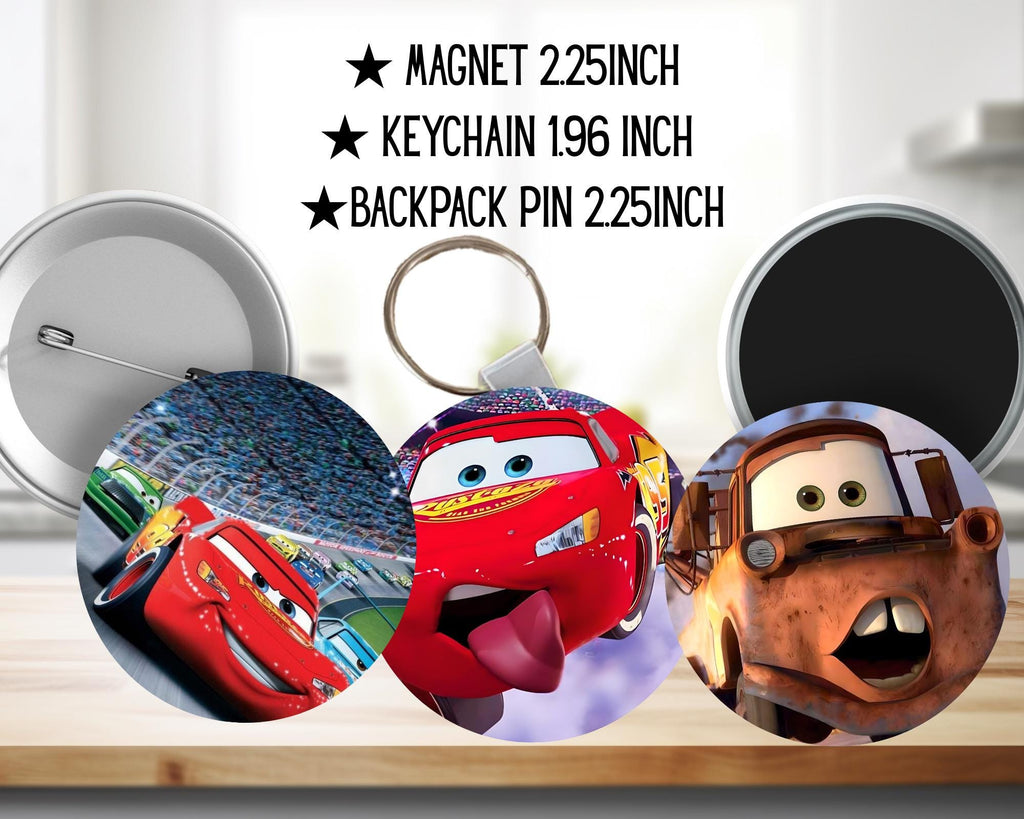 Cars, Lightning McQueen, Disney Pack | PINS, KEYCHAIN, MAGNET