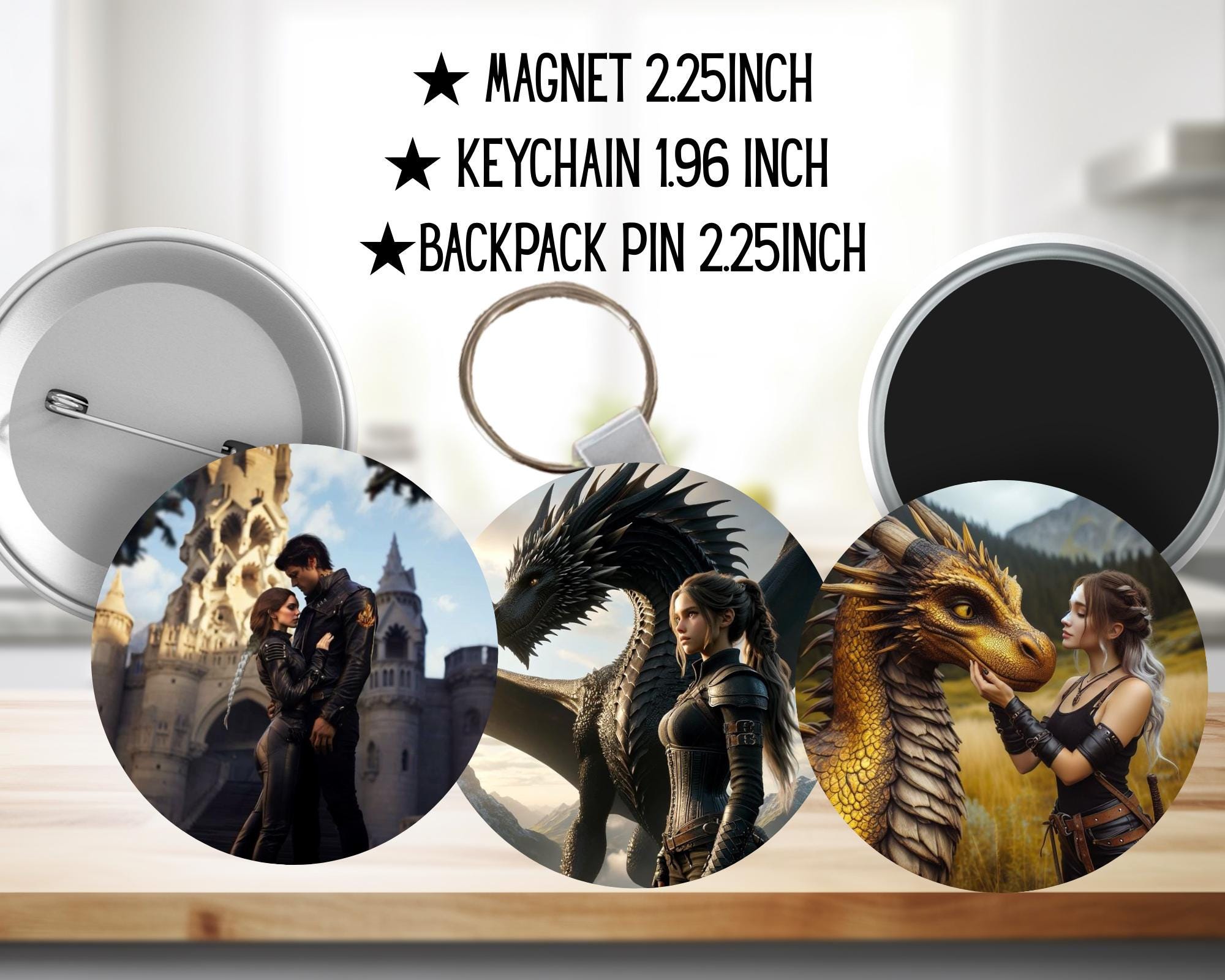 Fourth Wing, Iron Flame, Xaden Riorson, Violet Sorrengail, Tairn, Sgaeyl, Andarna, Basgiath War College | PINS, KEYCHAIN, MAGNET