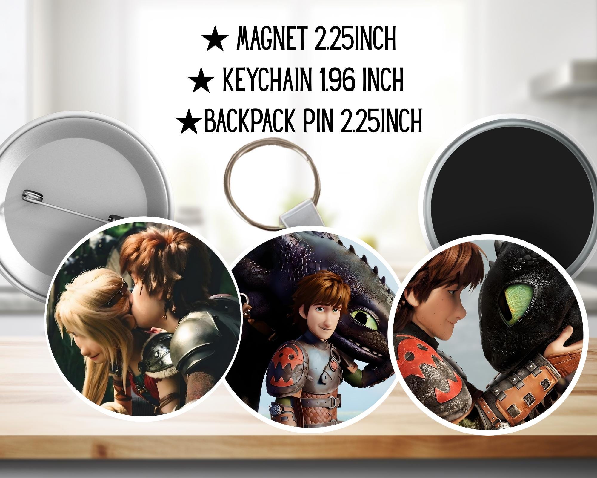 How to Train Your Dragon, Toothless, Hiccup, Astrid, Fishlegs, Ruffnus, Tuffnut, Snotlout, Stoick, Stormfly | PINS, KEYCHAIN, MAGNET
