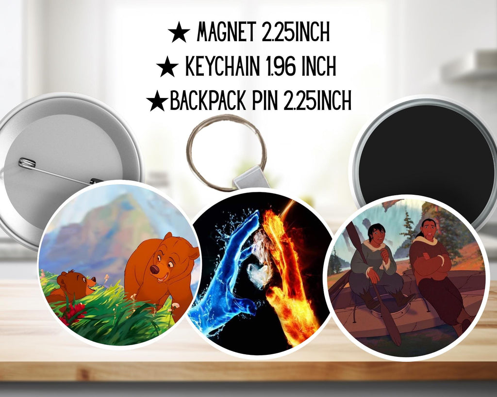 Brother Bear, Disney Pack, Koda, Kenai, Denahi, Sitka | PINS, KEYCHAIN, MAGNET