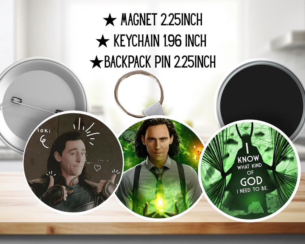 Loki, Marvel | PINS, KEYCHAIN, MAGNET