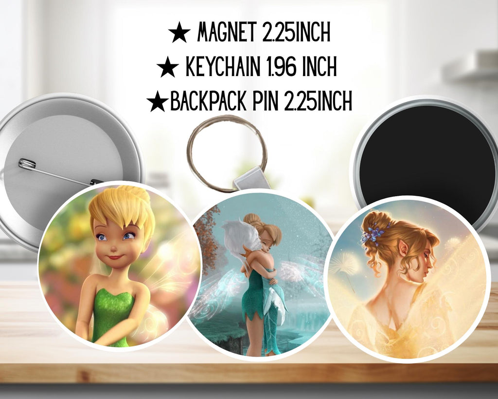 Tinker Bell, Silvermist, Periwinkle, Vidia, Queen Clarion, Lord Milori, Rosetta, Fawn, Bobble, Disney | PINS, KEYCHAIN, MAGNET