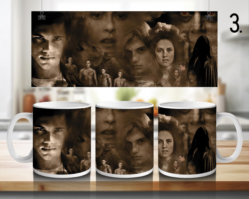 Twilight , Bella Swan, Edward Cullen, Jacob Black, Jasper Hale, Emmett Cullen, Esme, Rosalie Hale, Alice | 100% CERAMIC MUG, 11Oz = 330ml