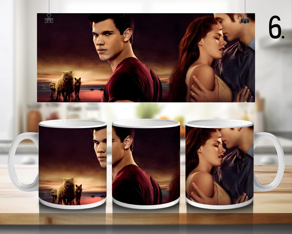 Twilight , Bella Swan, Edward Cullen, Jacob Black, Jasper Hale, Emmett Cullen, Esme, Rosalie Hale, Alice | 100% CERAMIC MUG, 11Oz = 330ml