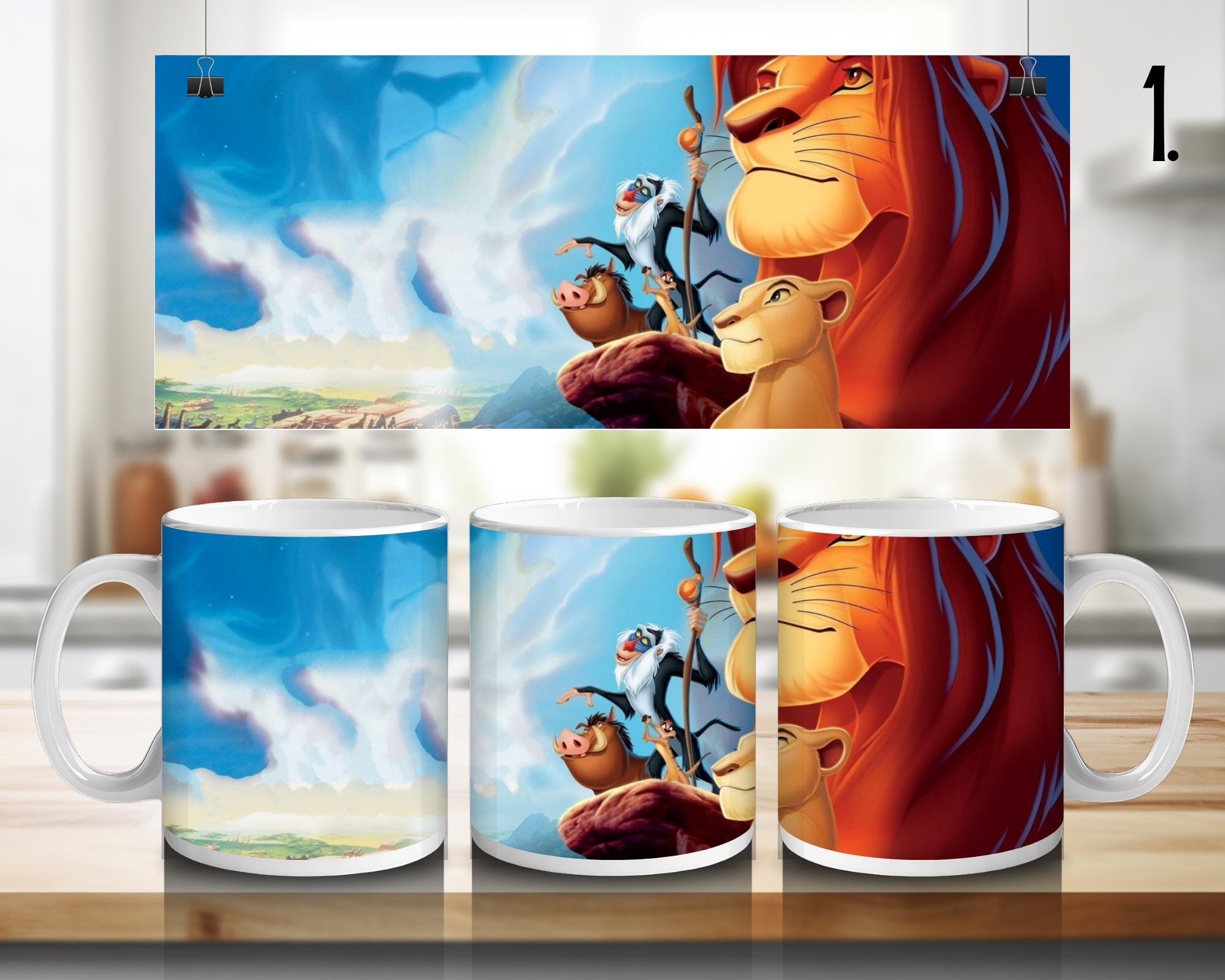 Lion King, Disney Pack, Simba, Nala, Kovu, Timon, Pumpa, Kiara | 100% CERAMIC MUG, 11Oz = 330ml