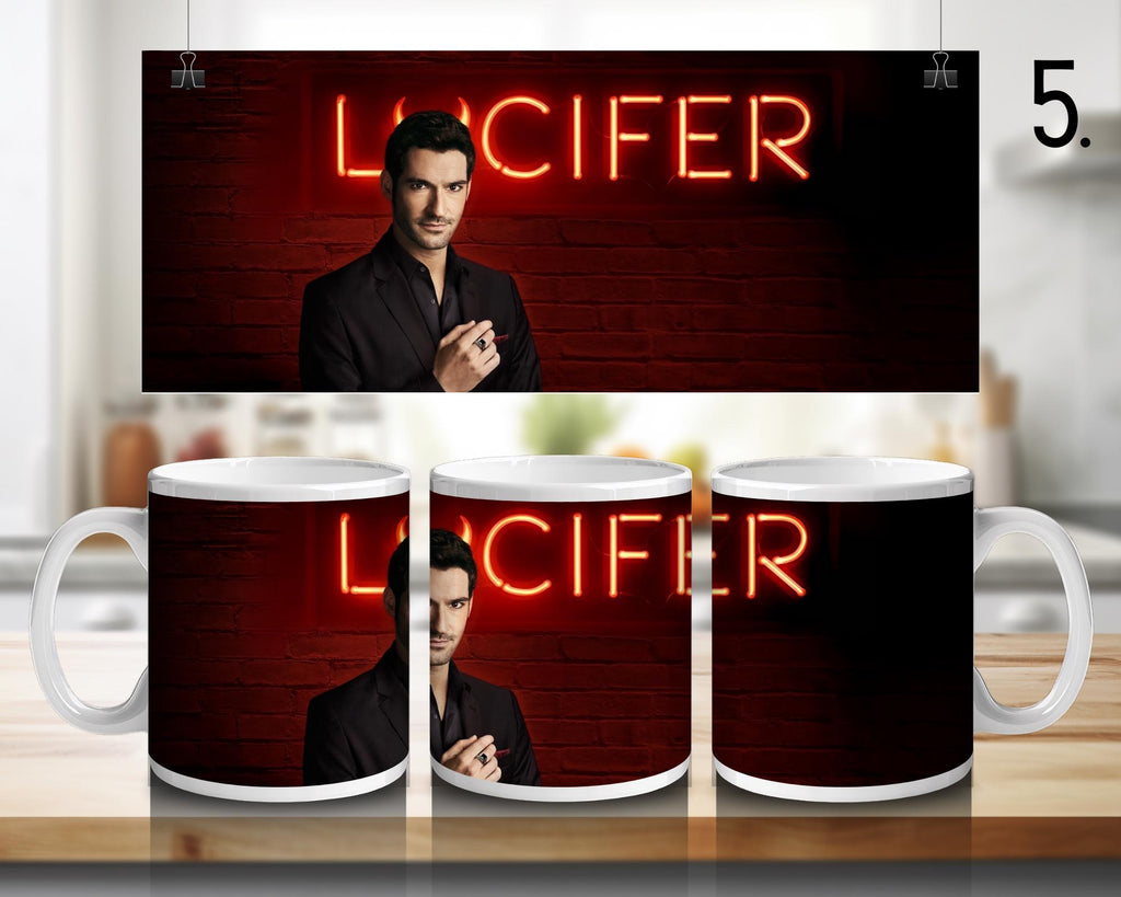 Lucifer, Chloe Decker, Mazikeen, Amenadiel, Dr Linda, Ella Lopez, netflixseries | 100% CERAMIC MUG, 11Oz = 330ml