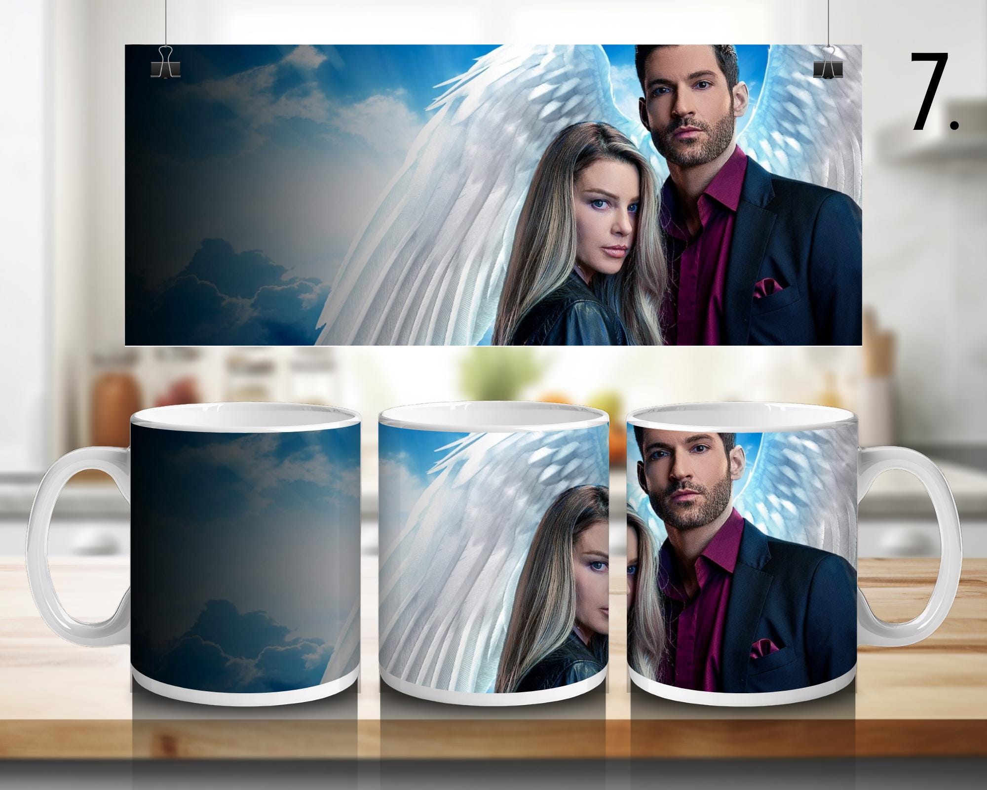 Lucifer, Chloe Decker, Mazikeen, Amenadiel, Dr Linda, Ella Lopez, netflixseries | 100% CERAMIC MUG, 11Oz = 330ml