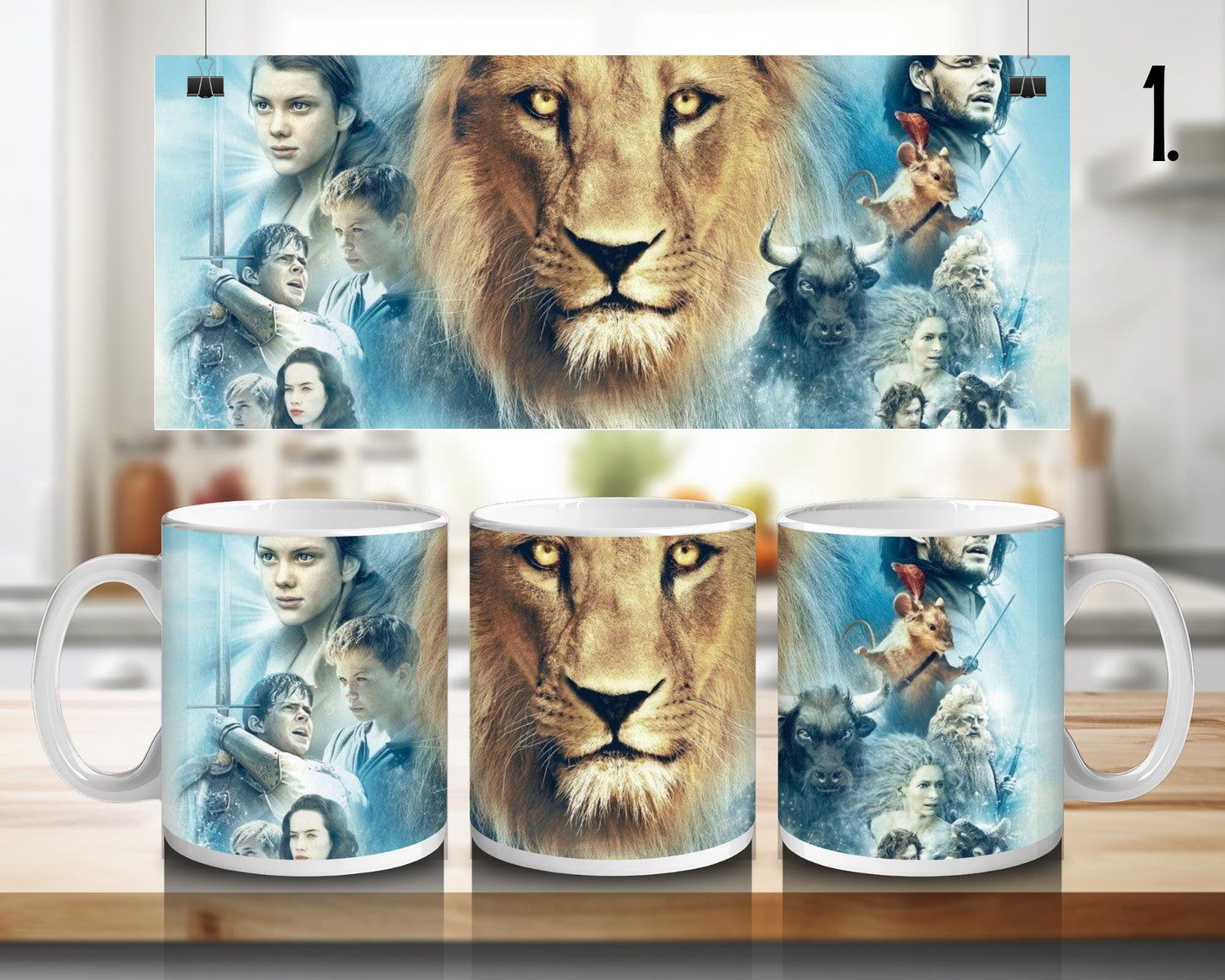Ceramic mug The Chronicles of Narnia – Aslan and the Pevensie family