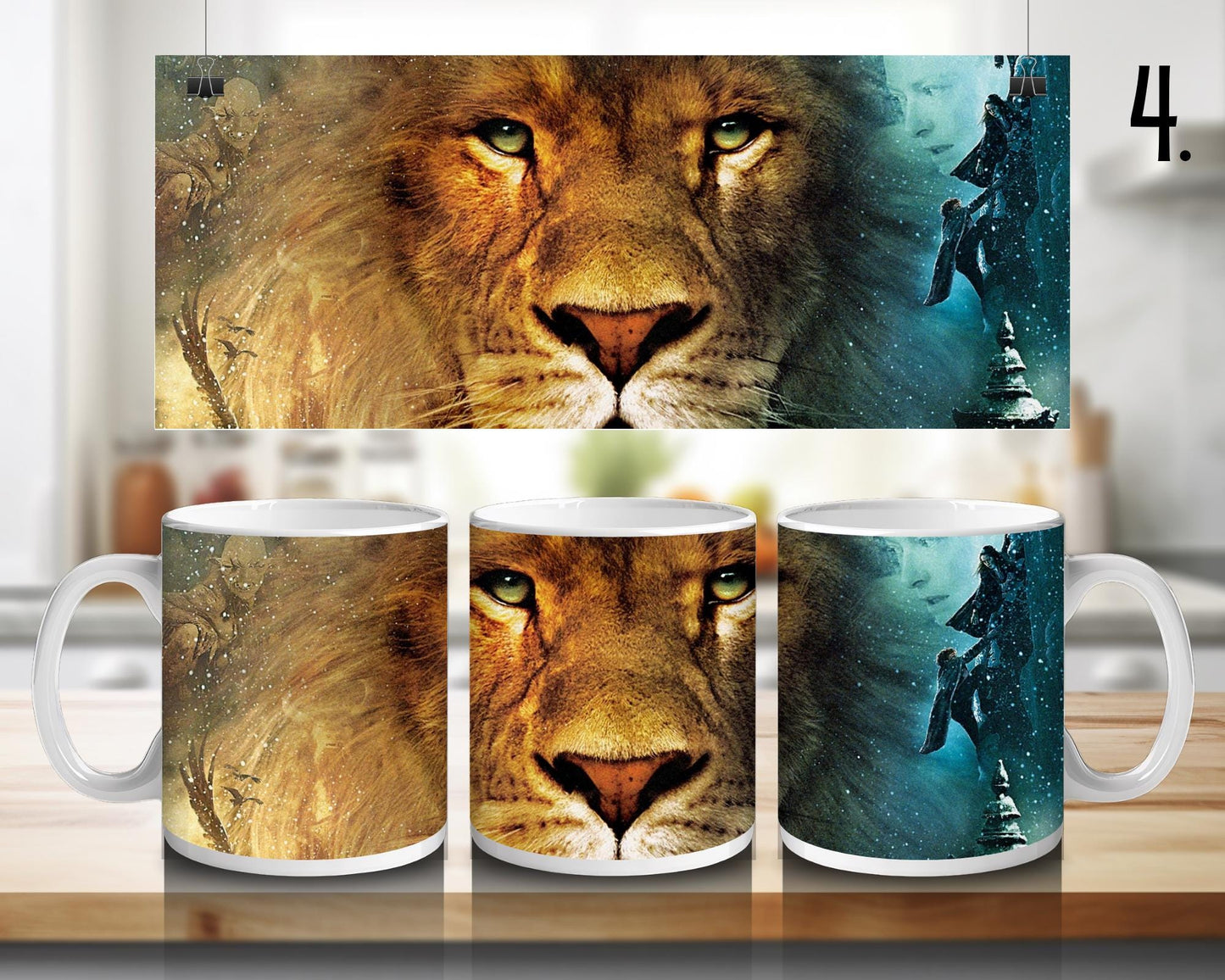 Ceramic mug The Chronicles of Narnia – Aslan and the Pevensie family