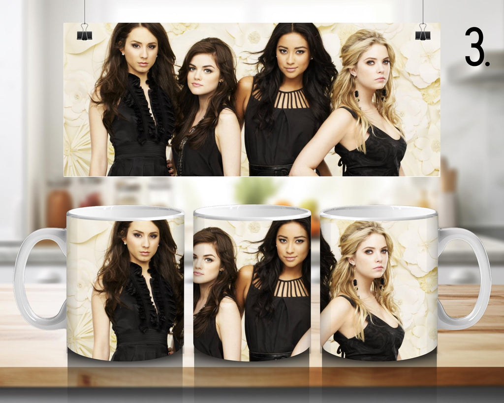 Pretty Little Liars, Aria Montgomer, Hanna Marin, Emily Fields, Spencer Hastings, Caleb Rivers, Alison | 100% CERAMIC MUG, 11Oz = 330ml