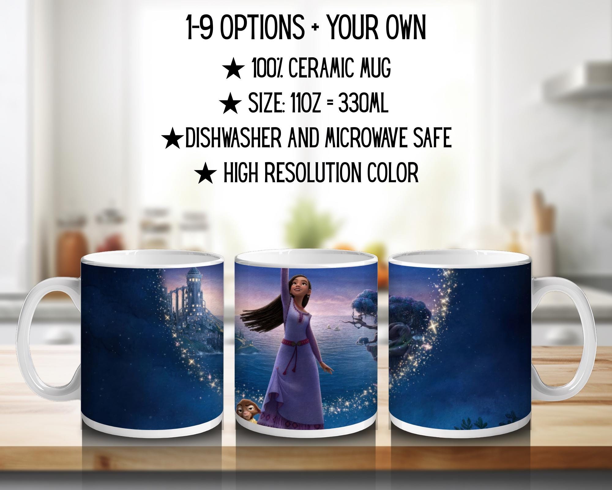 Wish, Disney Pack, Asha, Valentino | 100% CERAMIC MUG, 11Oz = 330ml