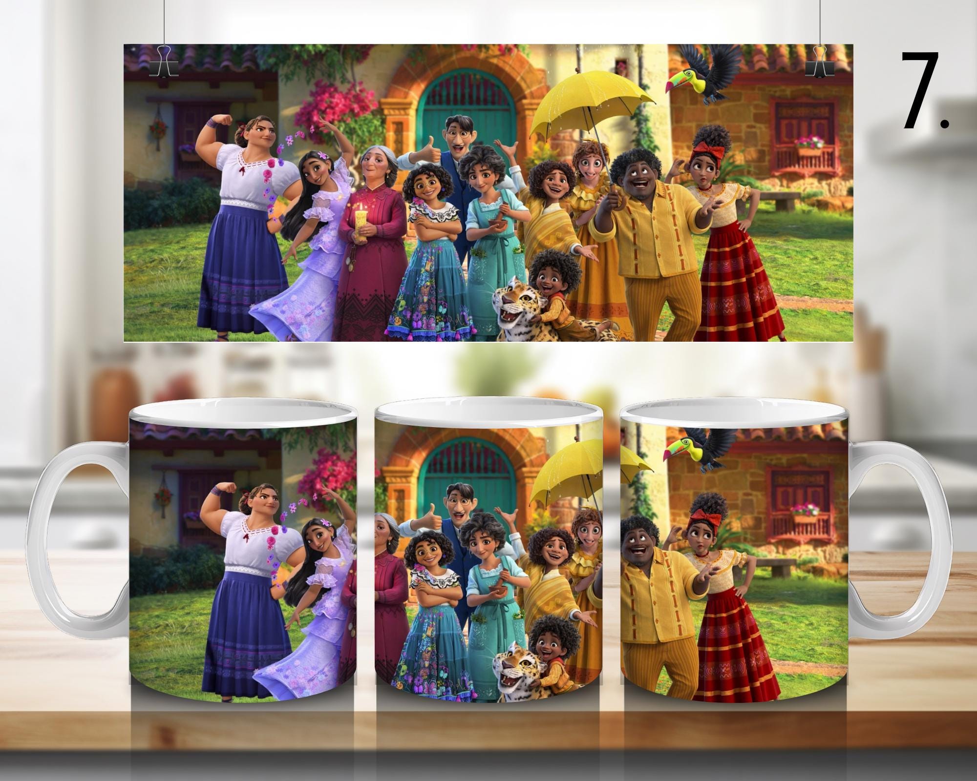 Encanto, Disney Pack, Mirabel , Bruno, Félix , Luisa , Julieta | 100% CERAMIC MUG, 11Oz = 330ml