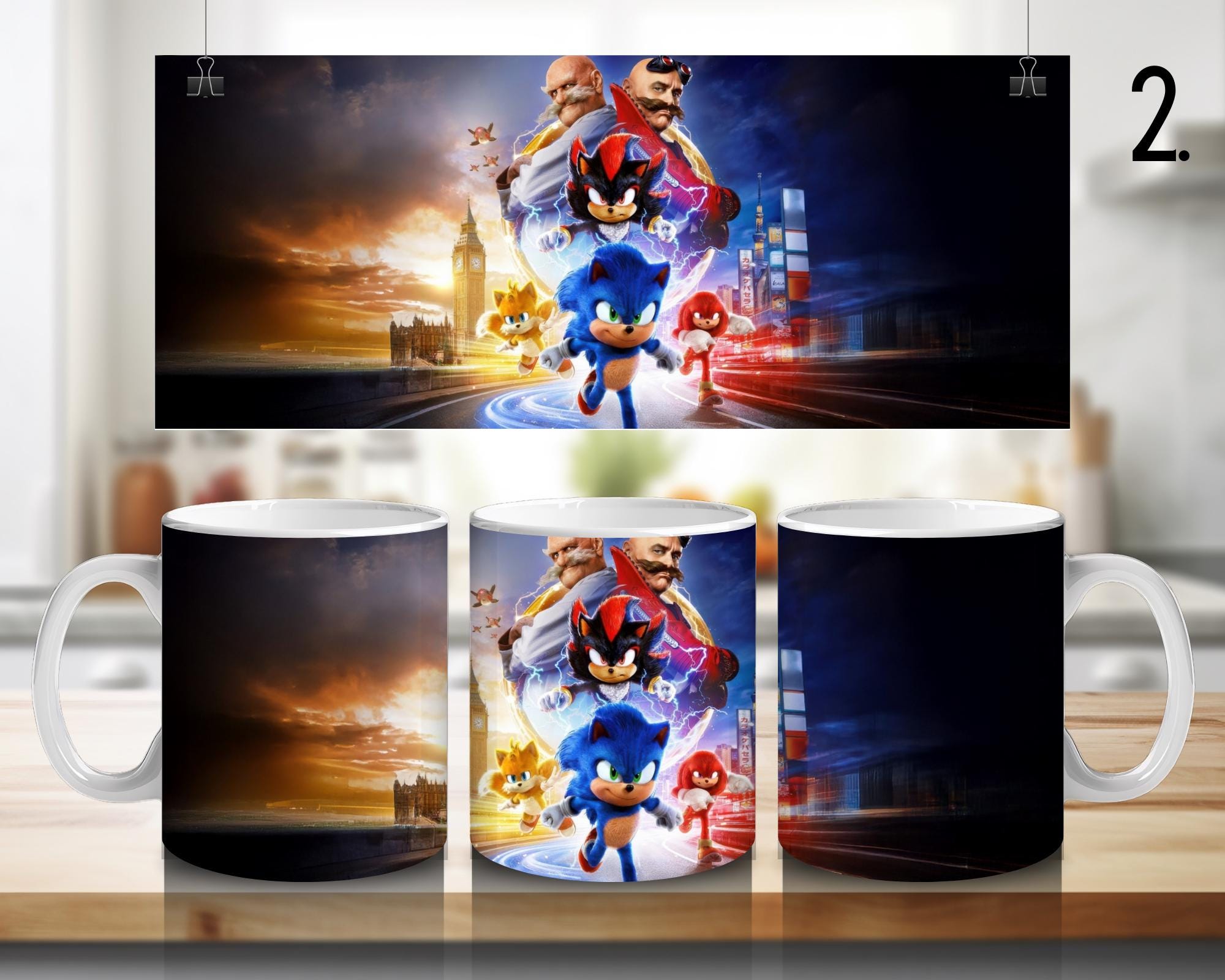 Sonic the Hedgehog, Sonic, Shadow, Knuckles, Tails, Dr Eggman | 100% CERAMIC MUG, 11Oz = 330ml