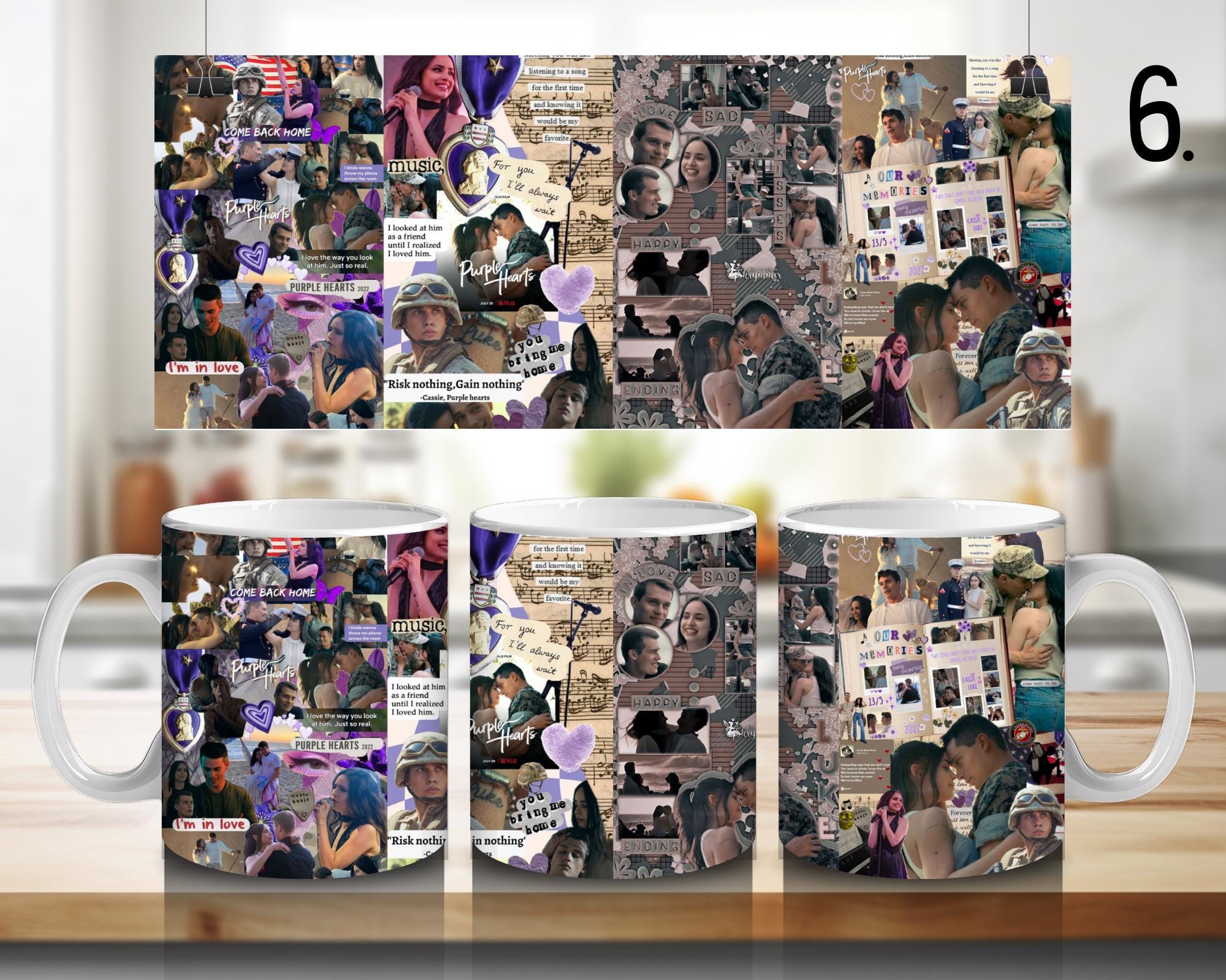 Purple Hearts Movie, Netflix, Cassie and Luke | 100% CERAMIC MUG, 11Oz = 330ml