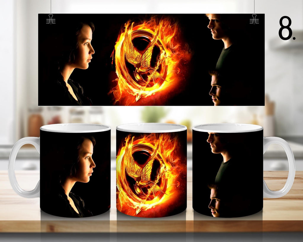 The Hunger Games, Katniss Everdeen, Peeta Mellark, Gale Hawthorne, Haymitch, Effie, movie  | 100% CERAMIC MUG, 11Oz = 330ml