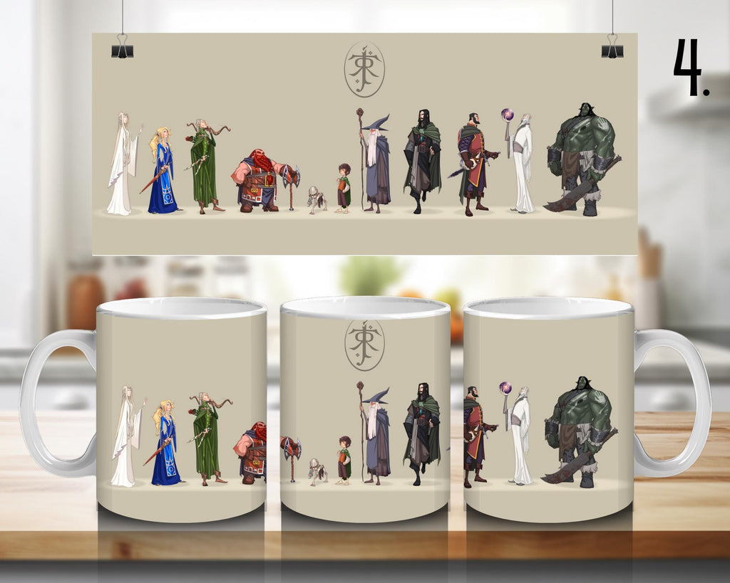 The Lord of the Rings, Frodo Baggins, Samwise Gamgee, Peregrin Took, Meriadok Brandybuck, Bilbo, Legolas | 100% CERAMIC MUG, 11Oz = 330ml
