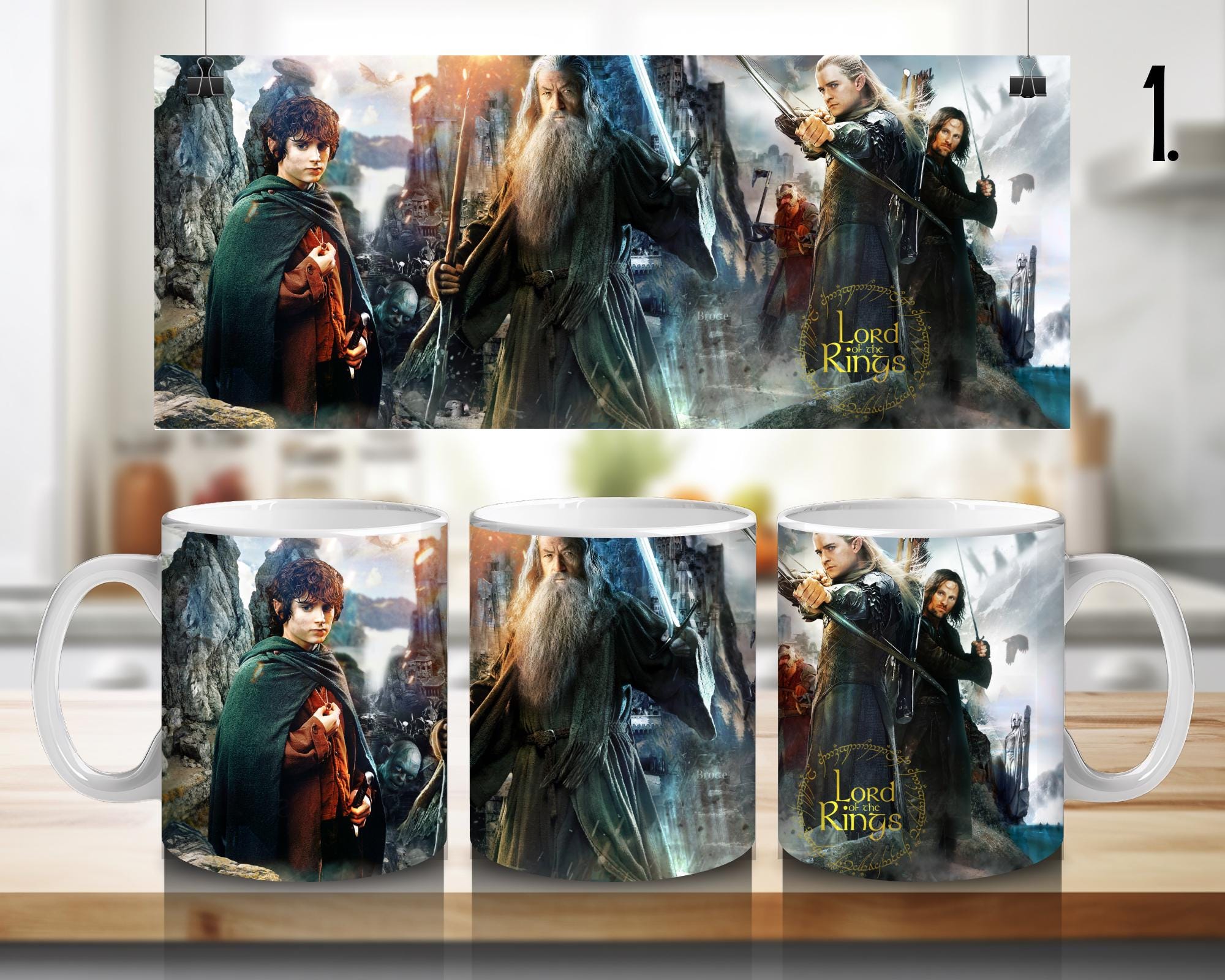 The Lord of the Rings, Frodo Baggins, Samwise Gamgee, Peregrin Took, Meriadok Brandybuck, Bilbo, Legolas | 100% CERAMIC MUG, 11Oz = 330ml