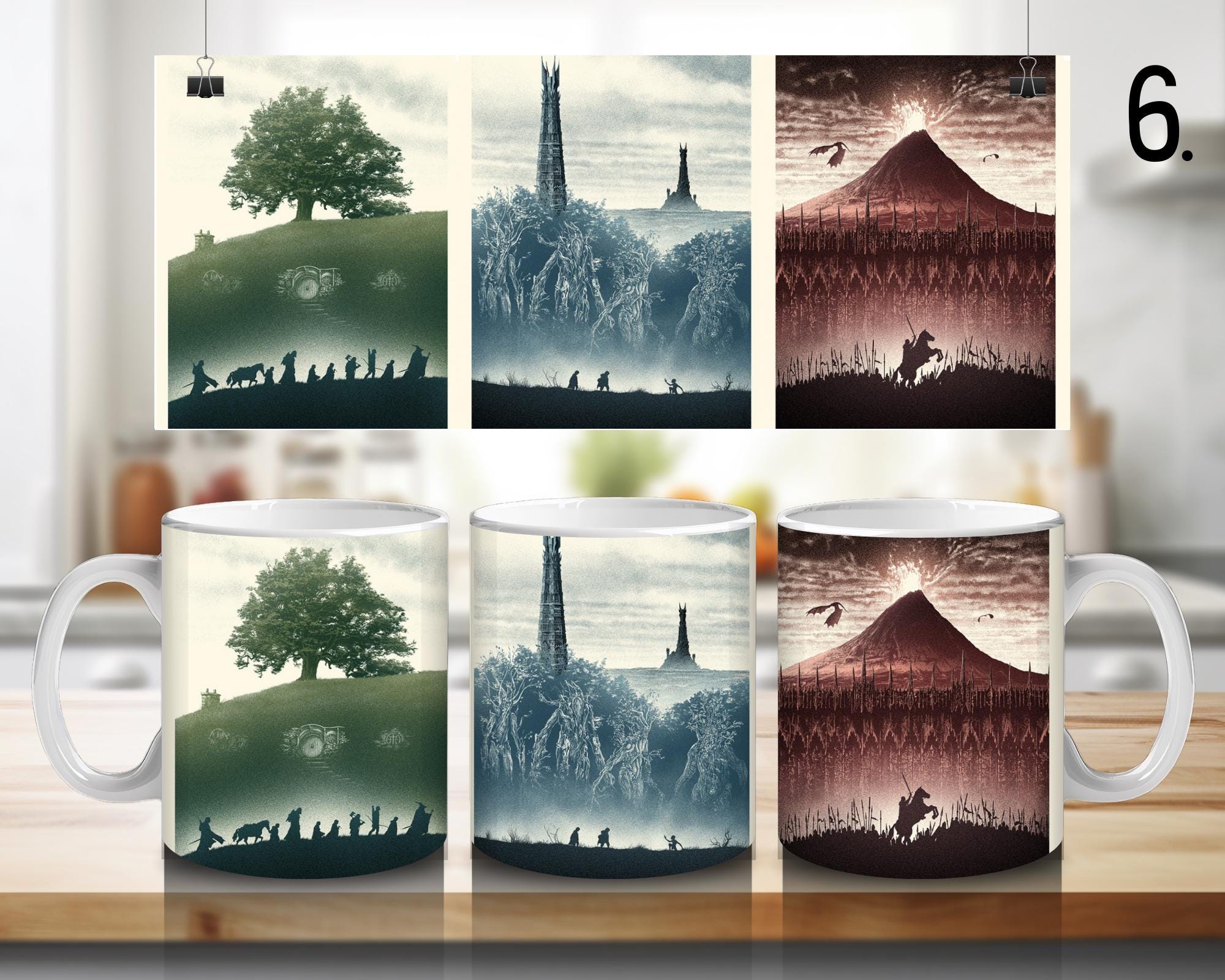 The Lord of the Rings, Frodo Baggins, Samwise Gamgee, Peregrin Took, Meriadok Brandybuck, Bilbo, Legolas | 100% CERAMIC MUG, 11Oz = 330ml