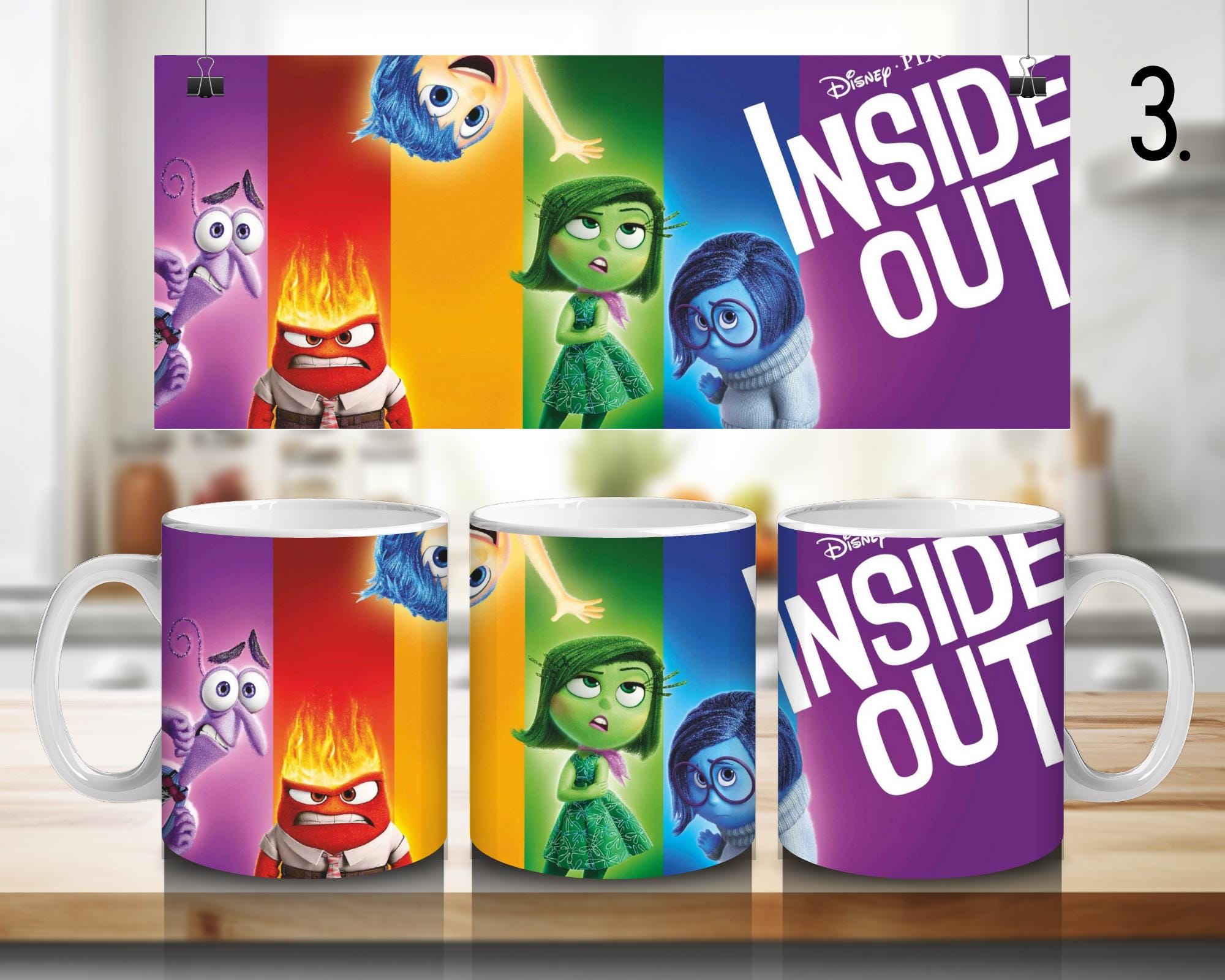 Inside Out, Disney Pack  | 100% CERAMIC MUG, 11Oz = 330ml
