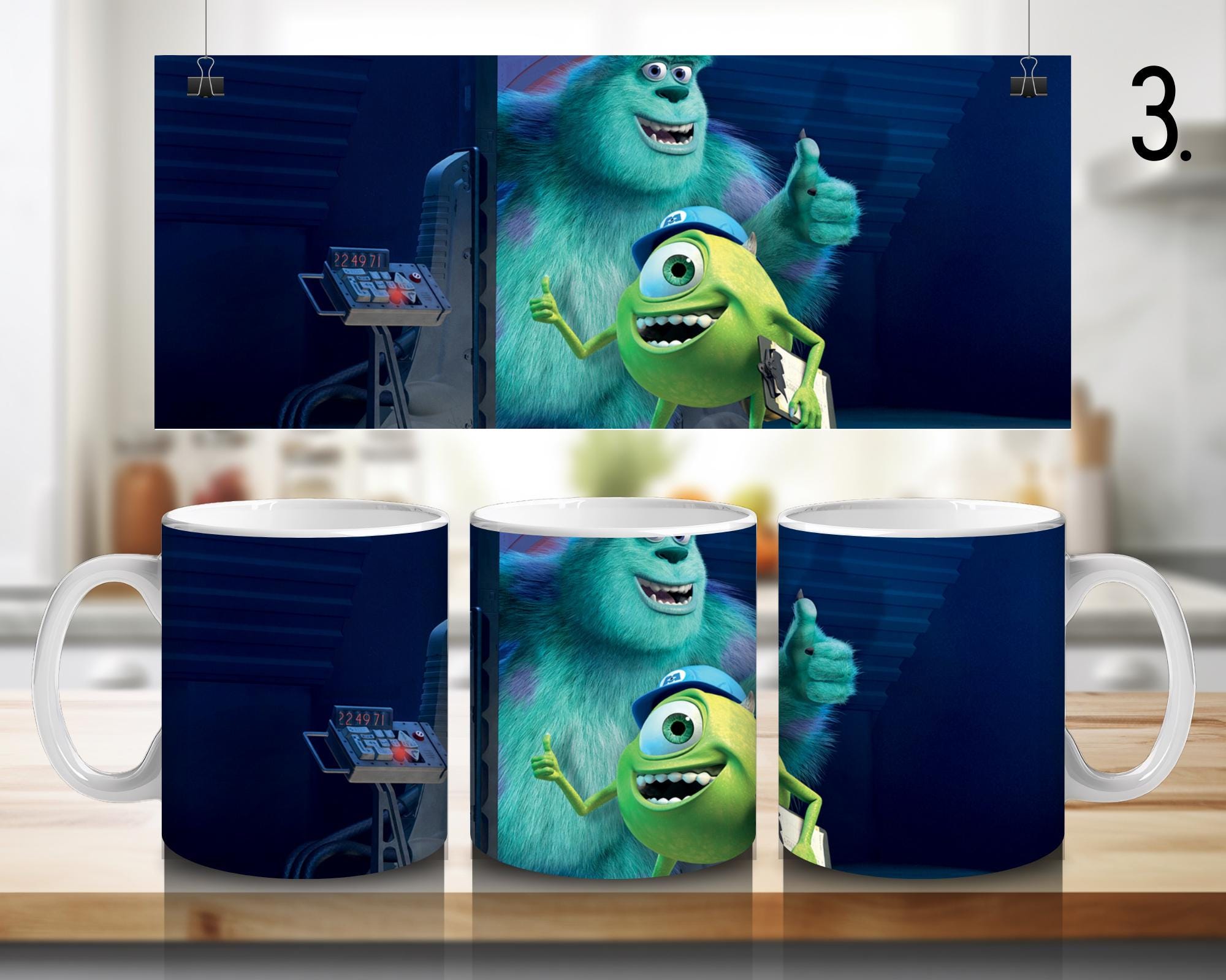 Monsters, Inc. Disney Pack, Mike, Sulivan | 100% CERAMIC MUG, 11Oz = 330ml