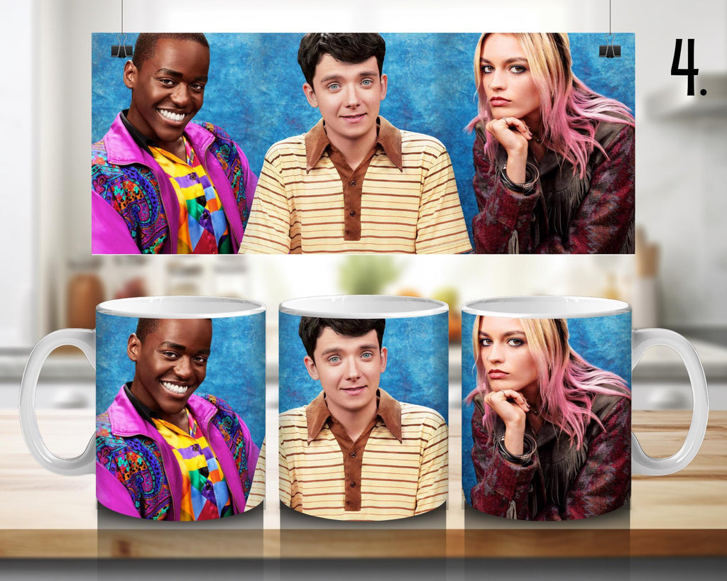 Sex Education, Otis Milburn, Jean Milburn, Maeve Wiley, Eric Effiong, Aimee Gibbs, netflixseries | 100% CERAMIC MUG, 11Oz = 330ml