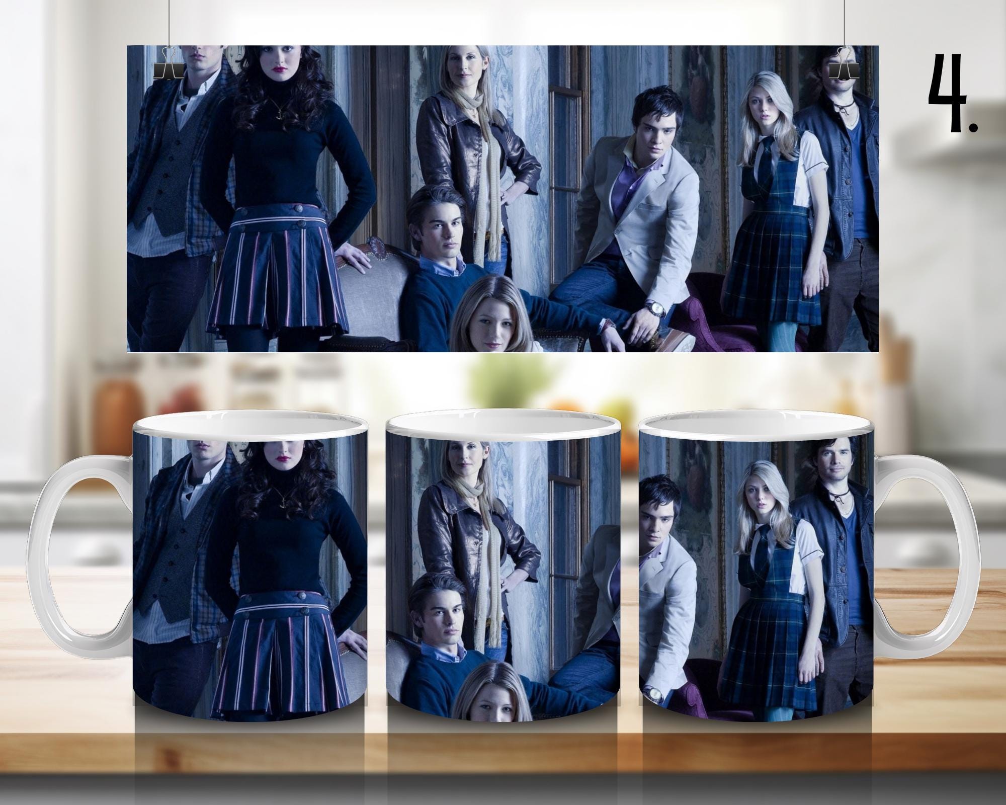 Gossip Girl, Blair Waldorf, Serena van der Woodsen, Dan Humphrey, Nate Archibald, Chuck Bass, Jenny | 100% CERAMIC MUG, 11Oz = 330ml