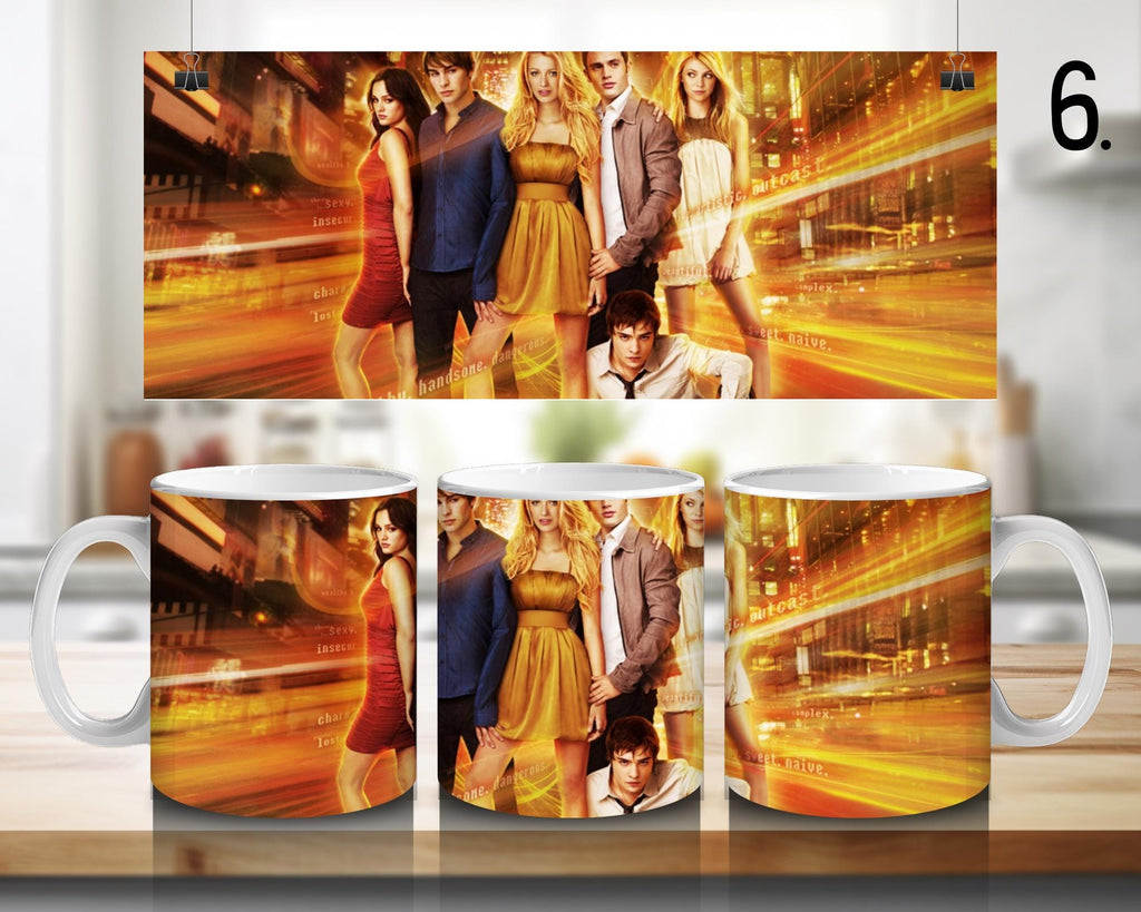 Gossip Girl, Blair Waldorf, Serena van der Woodsen, Dan Humphrey, Nate Archibald, Chuck Bass, Jenny | 100% CERAMIC MUG, 11Oz = 330ml