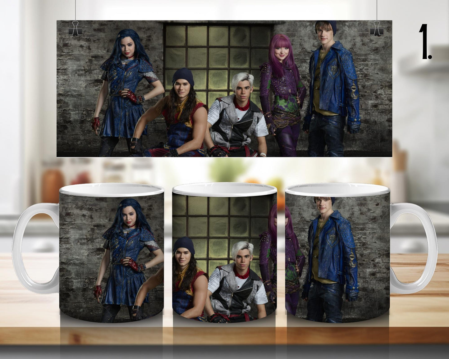 Ceramic mug Descendants - Mal, Evie and Ben