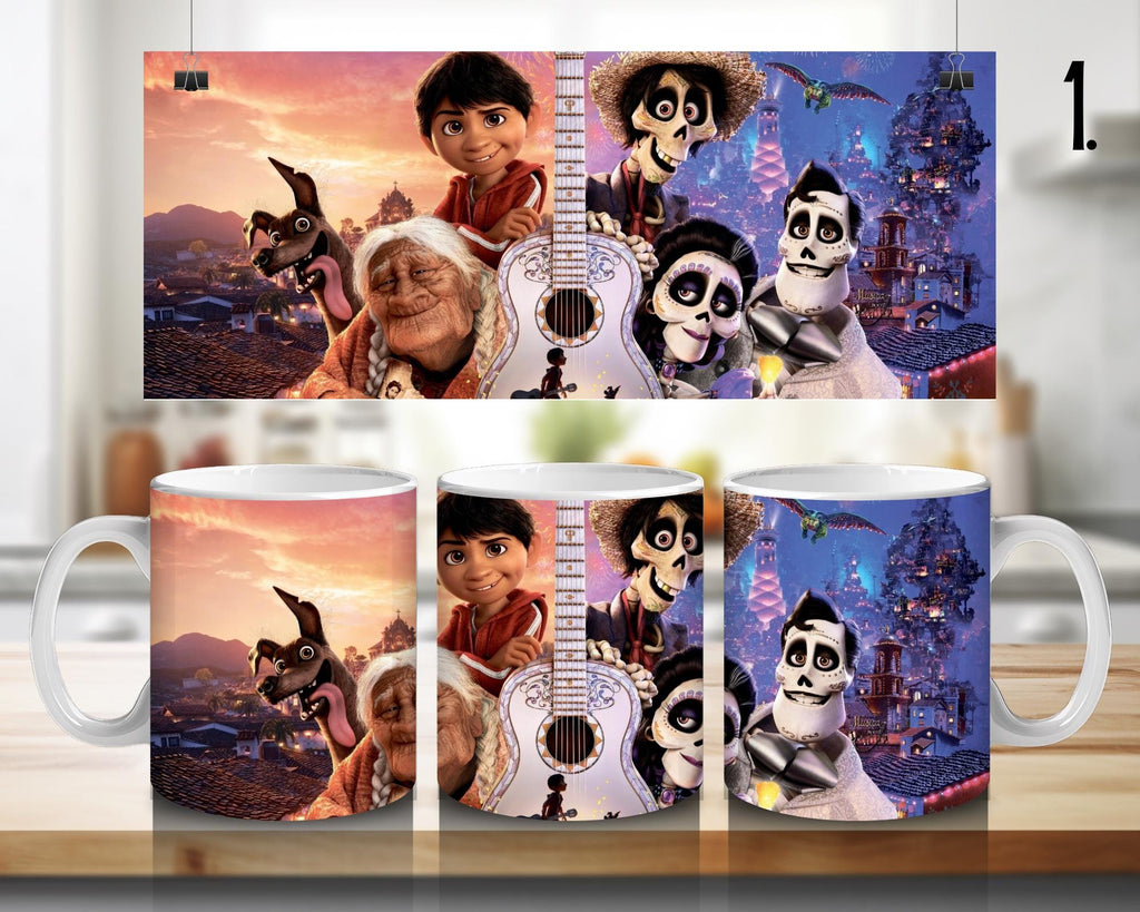 Coco, Disney Pack , Miguel, Hector, Ernesto de la Cruz, Abuelita, Imelda | 100% CERAMIC MUG, 11Oz = 330ml