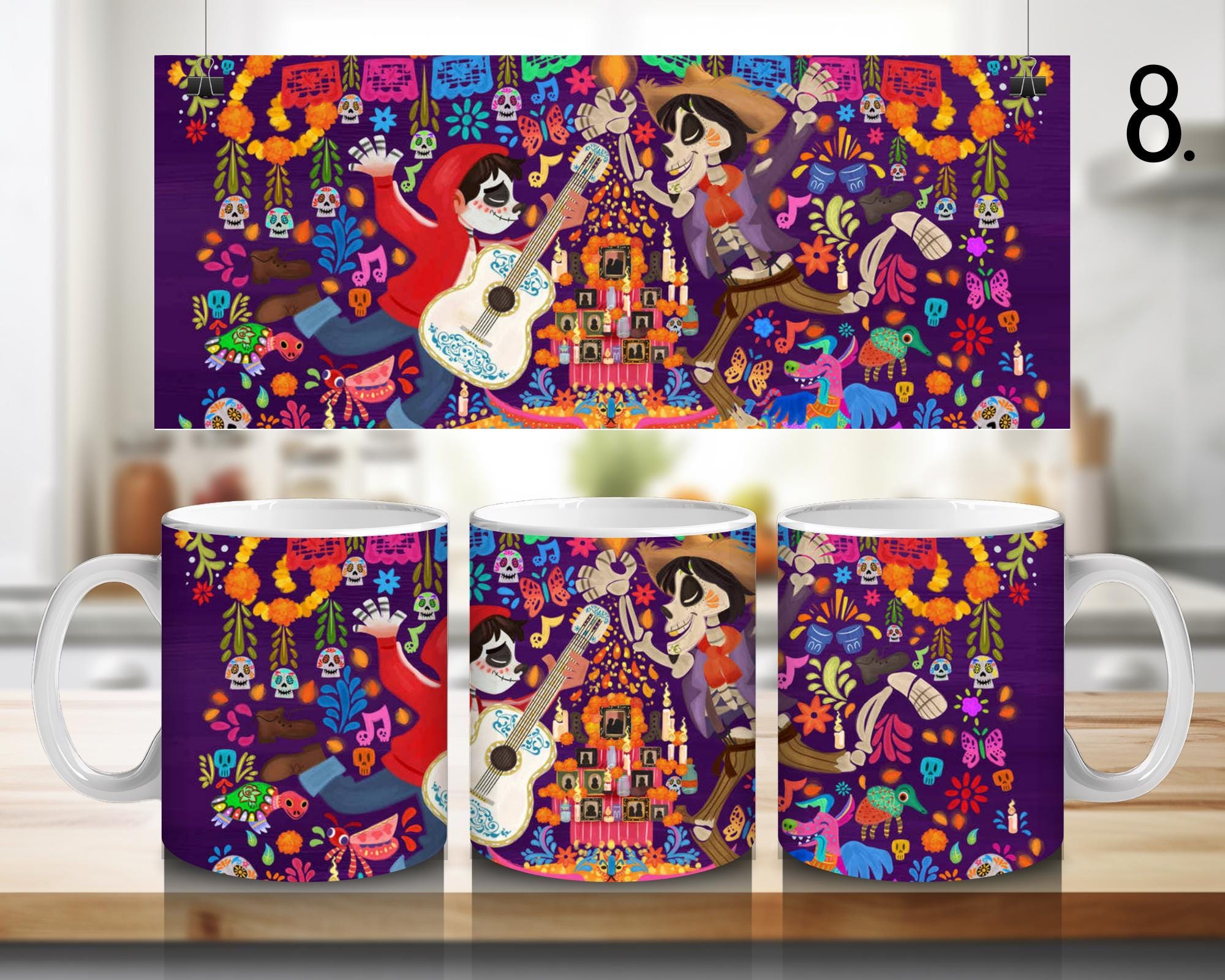 Coco, Disney Pack , Miguel, Hector, Ernesto de la Cruz, Abuelita, Imelda | 100% CERAMIC MUG, 11Oz = 330ml
