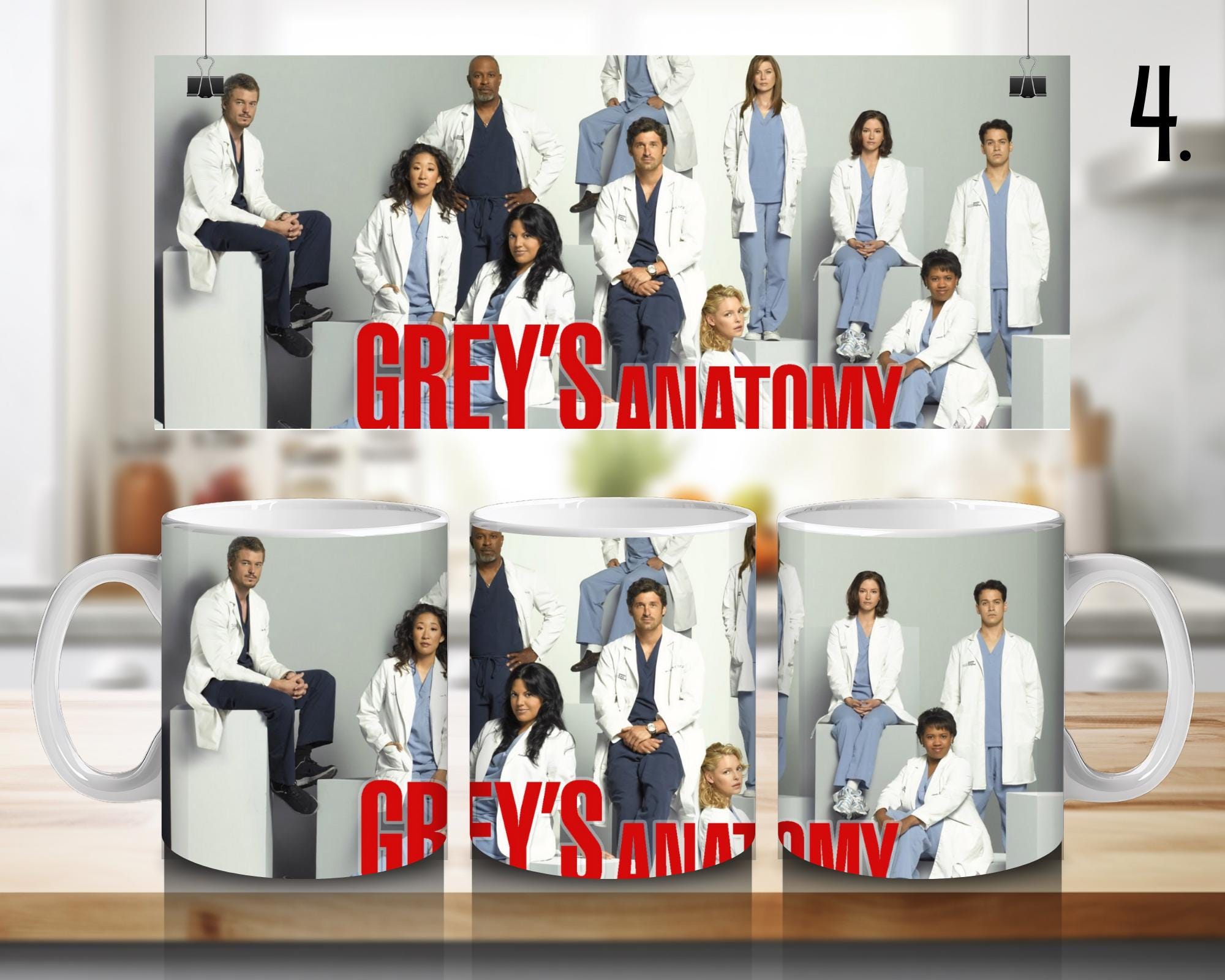 Grey's Anatomy, Meredith Grey, Miranda Bailey, Derek Shepherd, Alex Karev, Cristina Yang , Seattle Greys | 100% CERAMIC MUG, 11Oz = 330ml