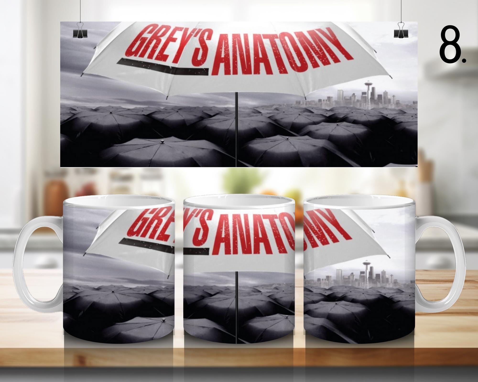 Grey's Anatomy, Meredith Grey, Miranda Bailey, Derek Shepherd, Alex Karev, Cristina Yang , Seattle Greys | 100% CERAMIC MUG, 11Oz = 330ml