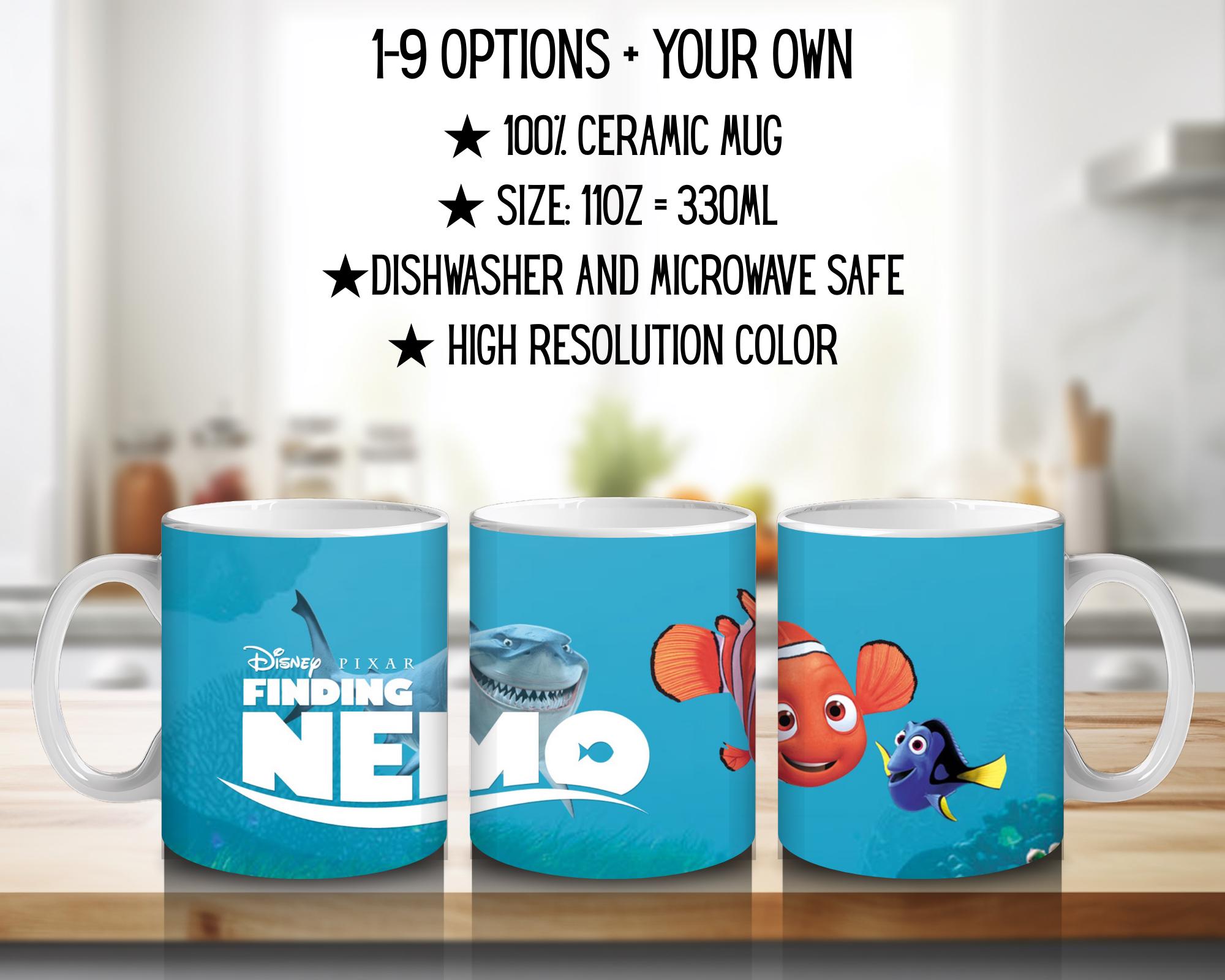 Finding Nemo Sticker, Nemo, Dory, Movie Disney, Animation, Disney Stickers | 100% CERAMIC MUG, 11Oz = 330ml