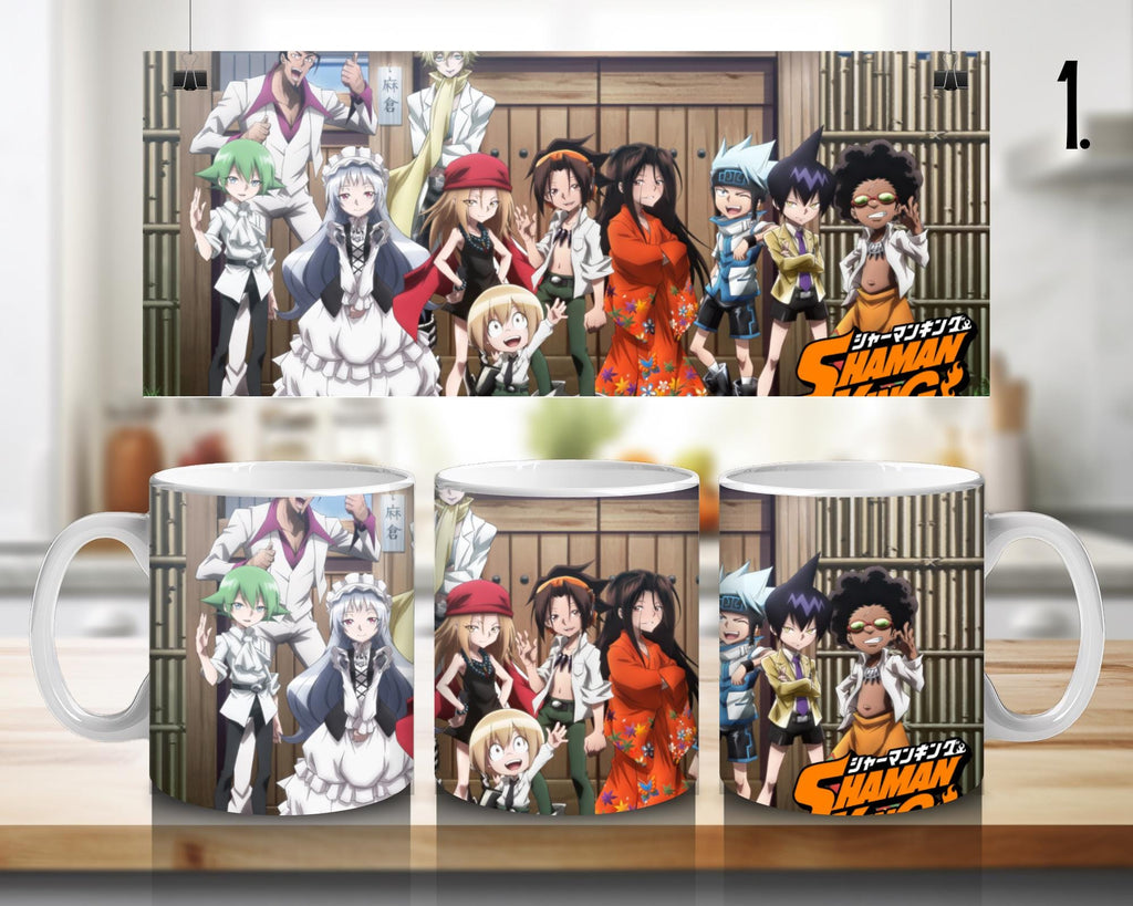 Shaman King, Asakura Yoh, Asakura Anna, Usui Horokeu, Tao Ren, Tao Jeanne, Amidamaru, Manta Oyamada | 100% CERAMIC MUG, 11Oz = 330ml