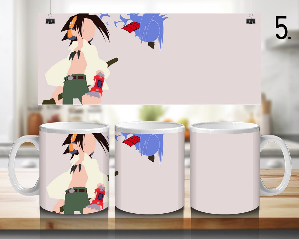 Shaman King, Asakura Yoh, Asakura Anna, Usui Horokeu, Tao Ren, Tao Jeanne, Amidamaru, Manta Oyamada | 100% CERAMIC MUG, 11Oz = 330ml