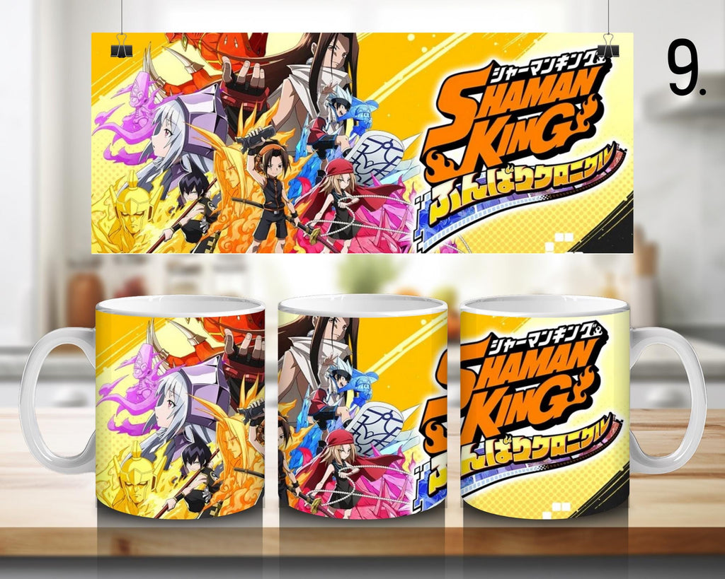 Shaman King, Asakura Yoh, Asakura Anna, Usui Horokeu, Tao Ren, Tao Jeanne, Amidamaru, Manta Oyamada | 100% CERAMIC MUG, 11Oz = 330ml