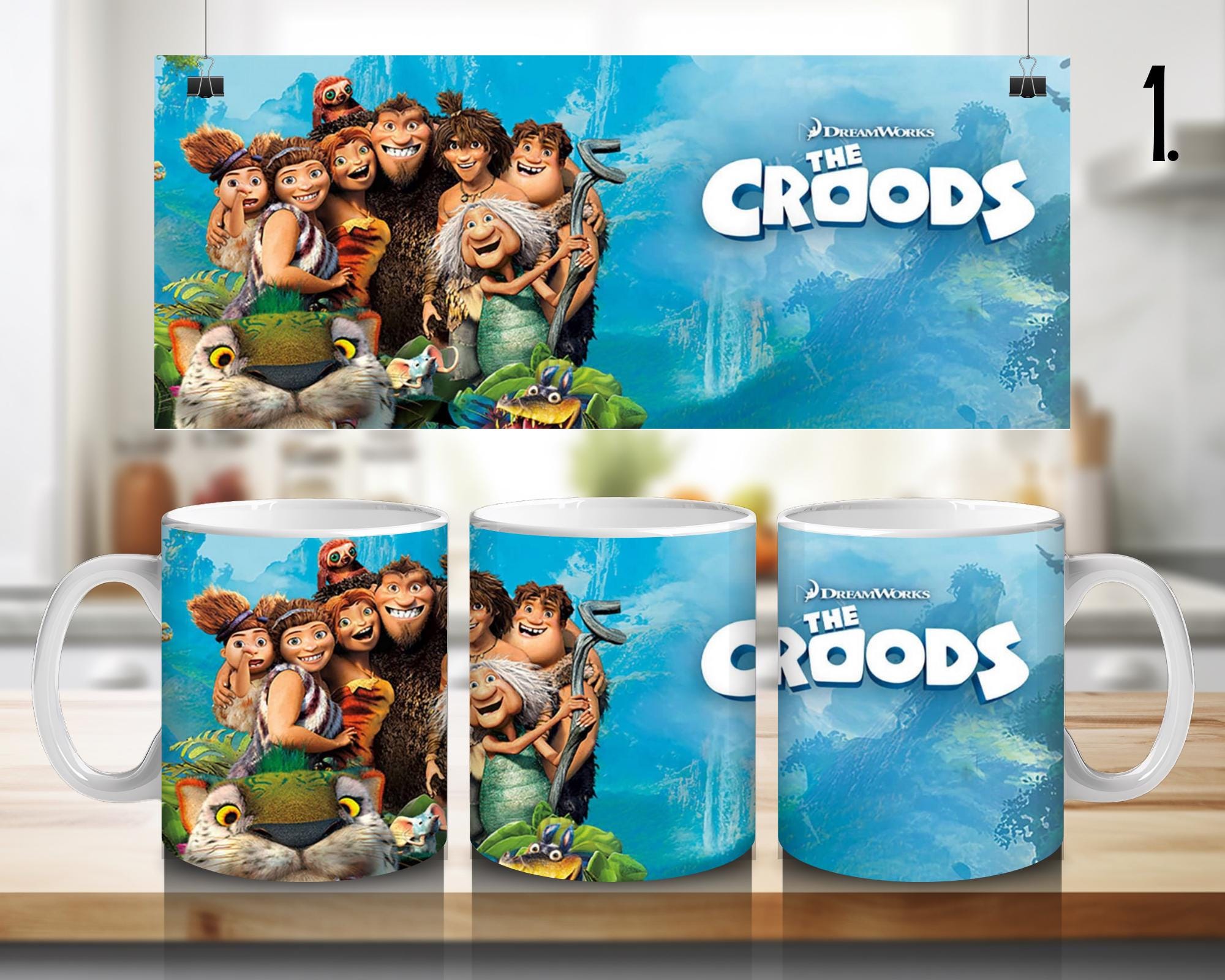 The Croods, Grug, Eep, Guy, Ugga, Thunk, Belt, Sandy, Disney | 100% CERAMIC MUG, 11Oz = 330ml