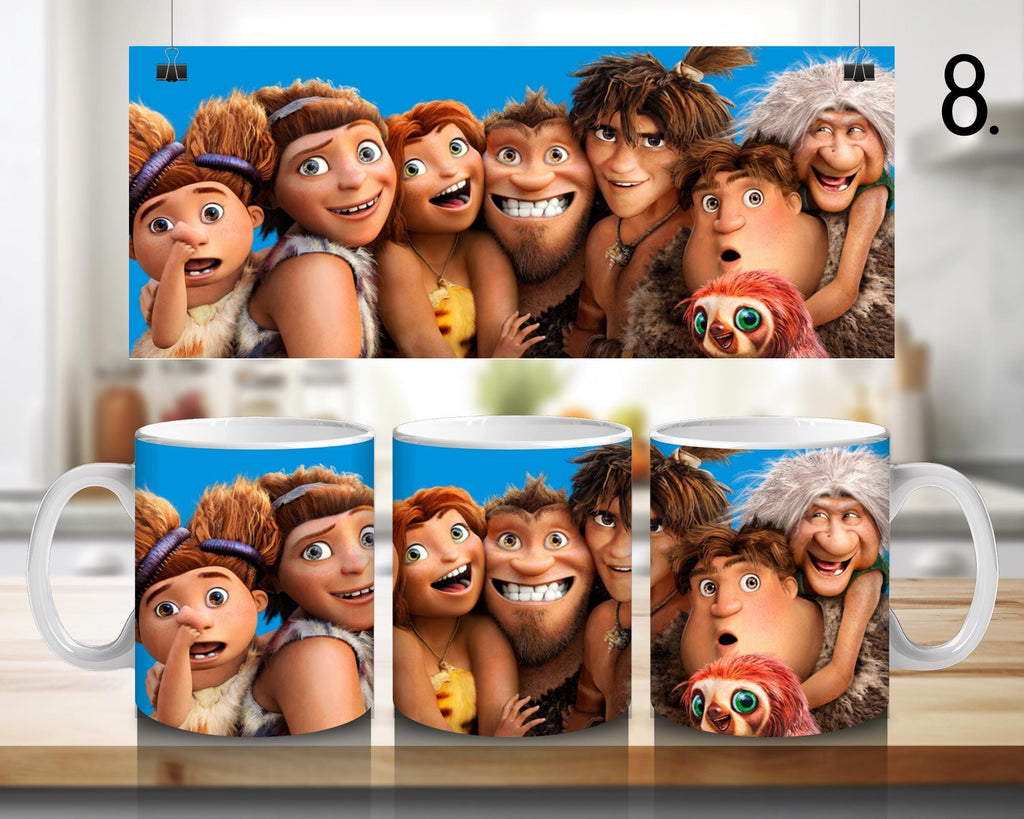The Croods, Grug, Eep, Guy, Ugga, Thunk, Belt, Sandy, Disney | 100% CERAMIC MUG, 11Oz = 330ml