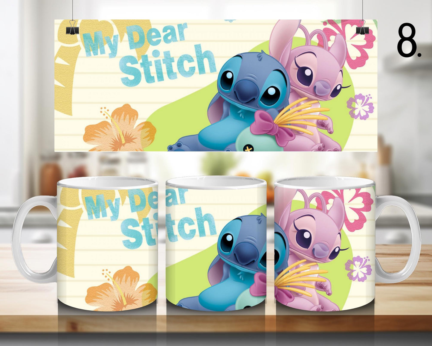 Kubek ceramiczny Lilo i Stitch / Lilo & Stitch – Ohana, Stitch i Angel