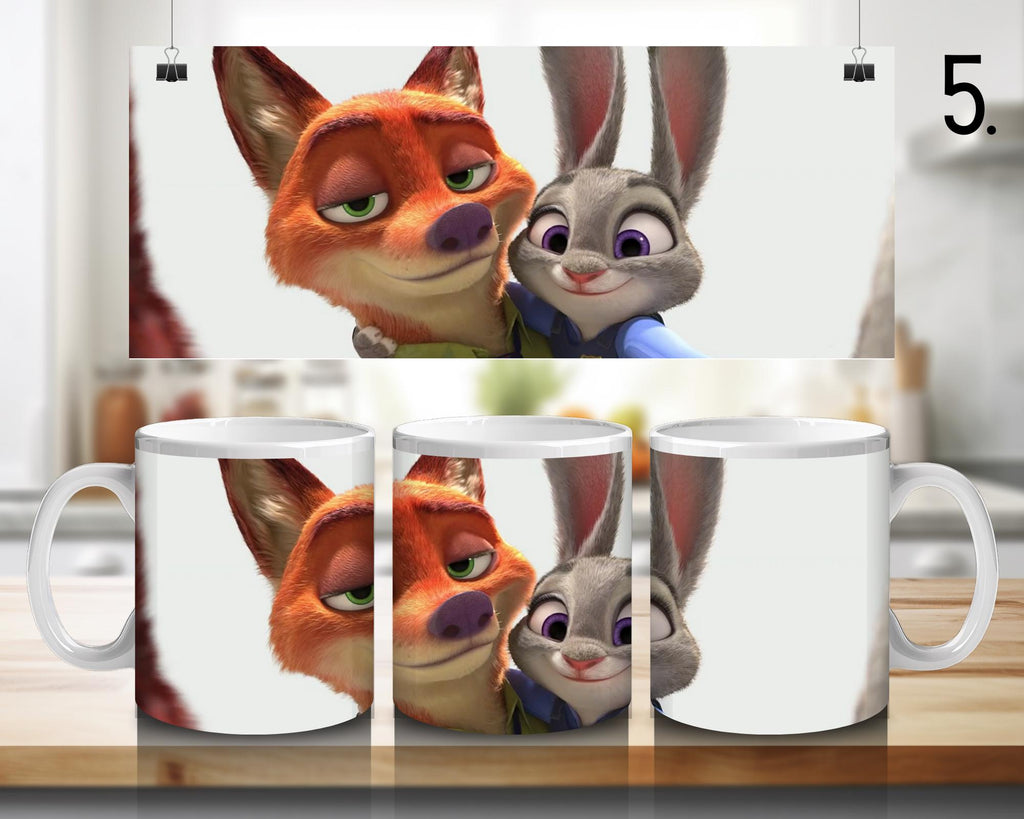 Zootopia, Judy Hopps, Nick Bajer, Bellwether, Clawhauser, Bonnie Hopps, Disney | 100% CERAMIC MUG, 11Oz = 330ml