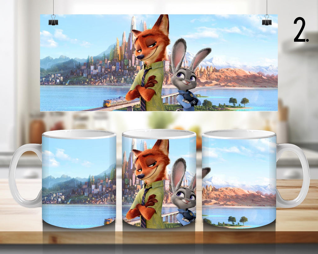 Zootopia, Judy Hopps, Nick Bajer, Bellwether, Clawhauser, Bonnie Hopps, Disney | 100% CERAMIC MUG, 11Oz = 330ml