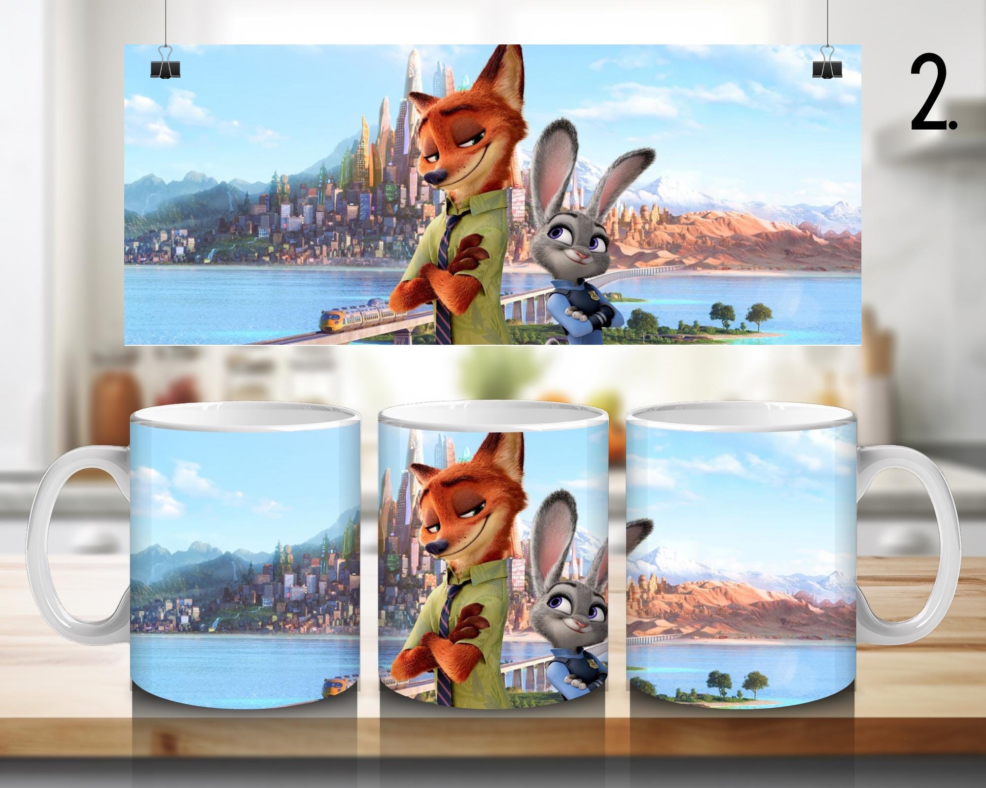 Zootopia, Judy Hopps, Nick Bajer, Bellwether, Clawhauser, Bonnie Hopps, Disney | 100% CERAMIC MUG, 11Oz = 330ml