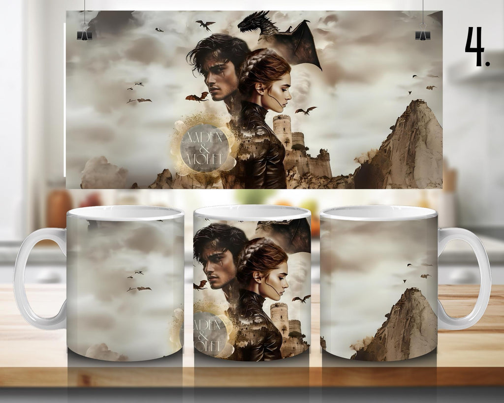 Fourth Wing, Iron Flame, Xaden Riorson, Violet Sorrengail, Tairn, Sgaeyl, Andarna, Basgiath War College | 100% CERAMIC MUG, 11Oz = 330ml